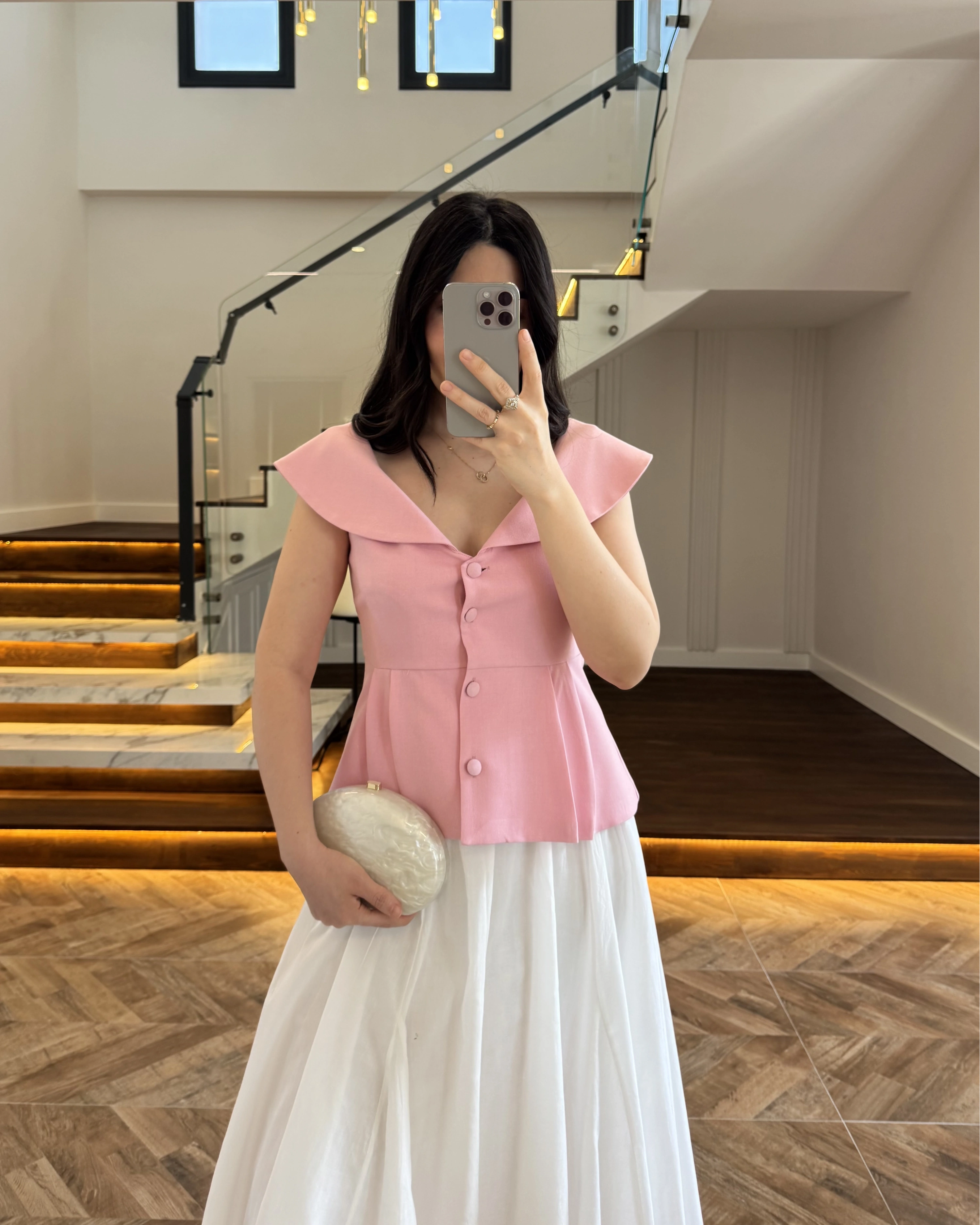 MADONNA YAKA YELEK PEMBE -8024