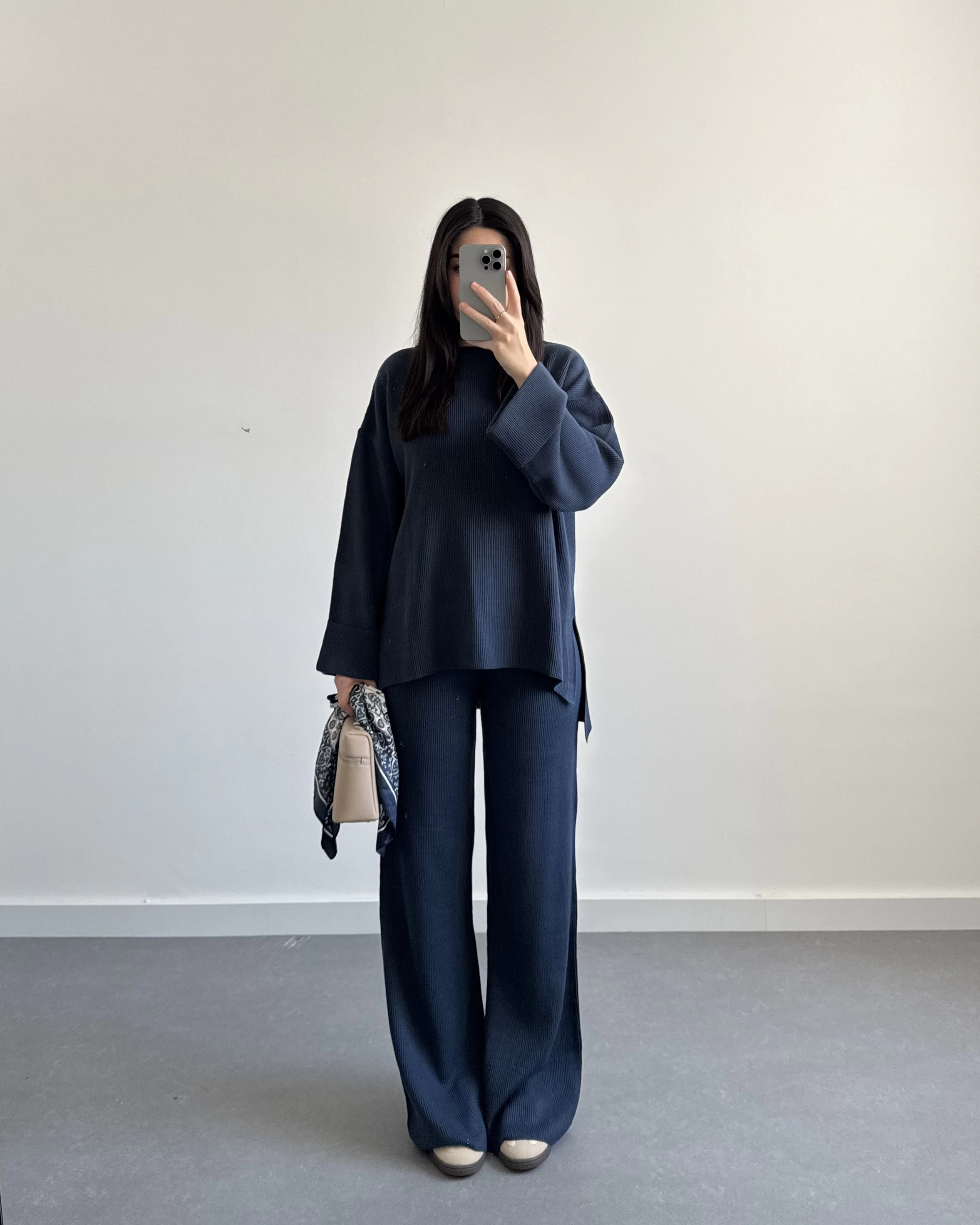 MAVİ SELANİK KUMAŞ TRİKO TAKIM