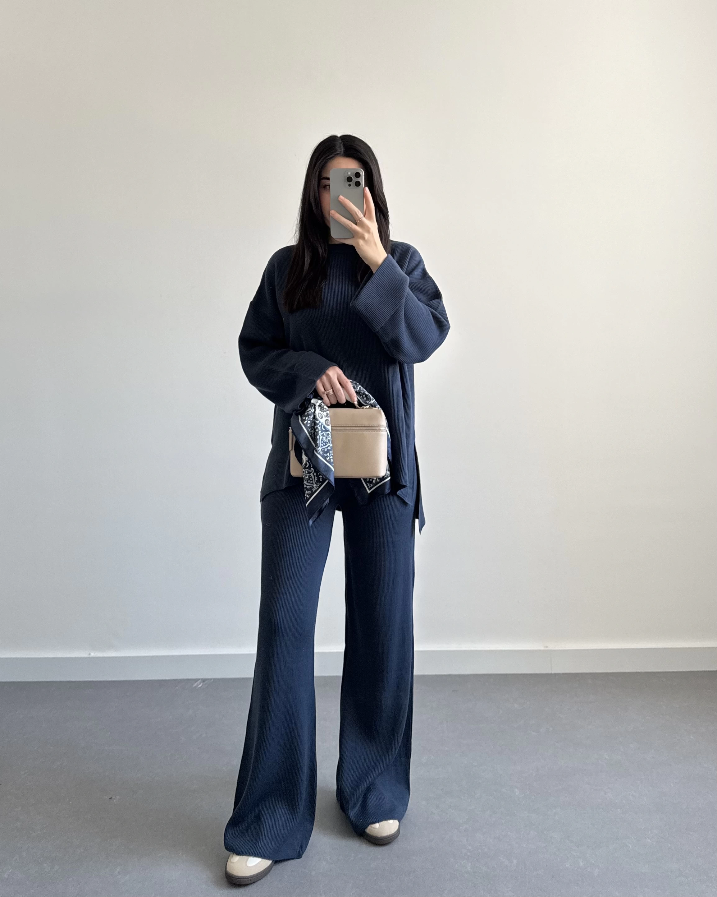 MAVİ SELANİK KUMAŞ TRİKO TAKIM