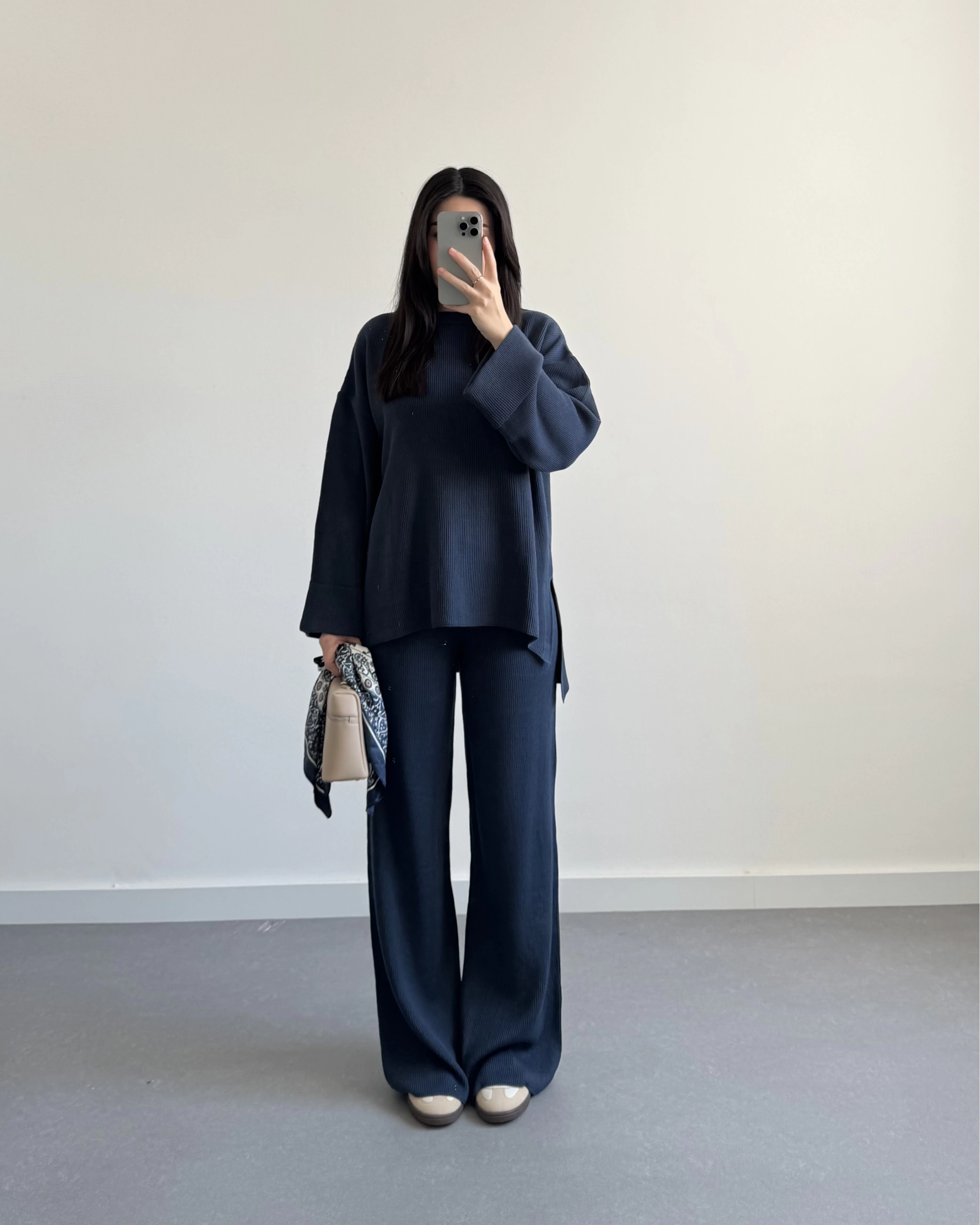 MAVİ SELANİK KUMAŞ TRİKO TAKIM