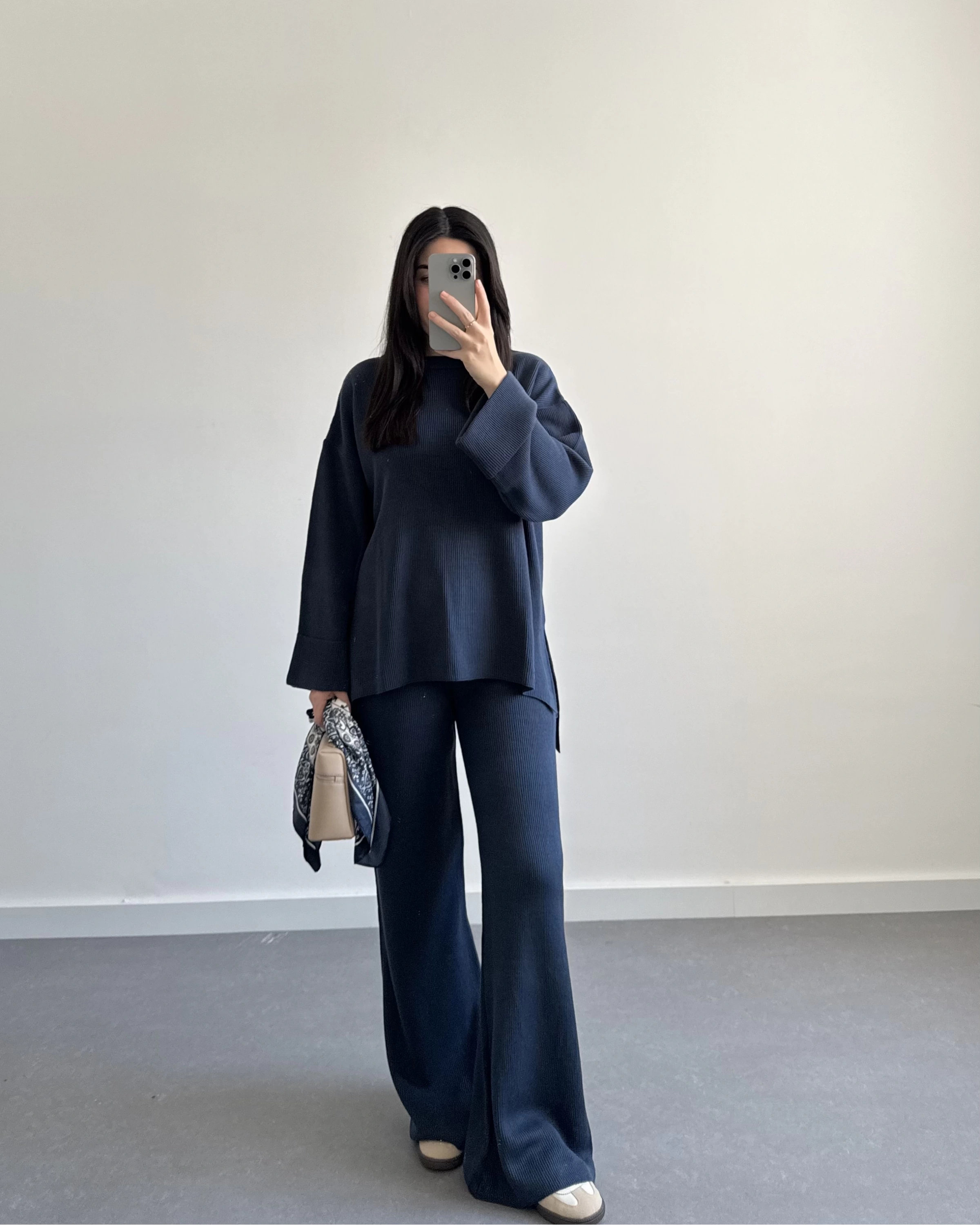 MAVİ SELANİK KUMAŞ TRİKO TAKIM