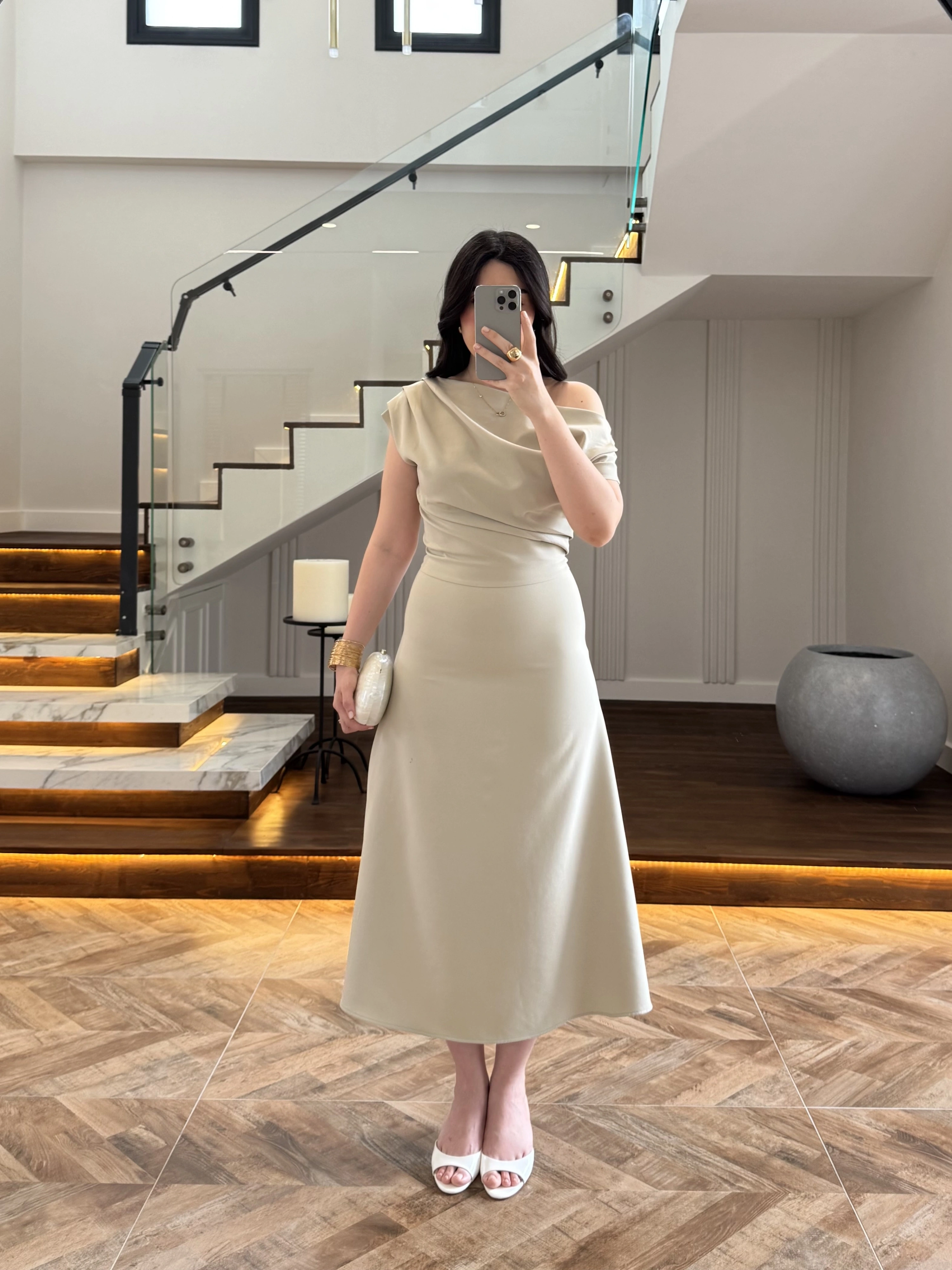 MİNT KAYIK YAKA ELBİSE -8722