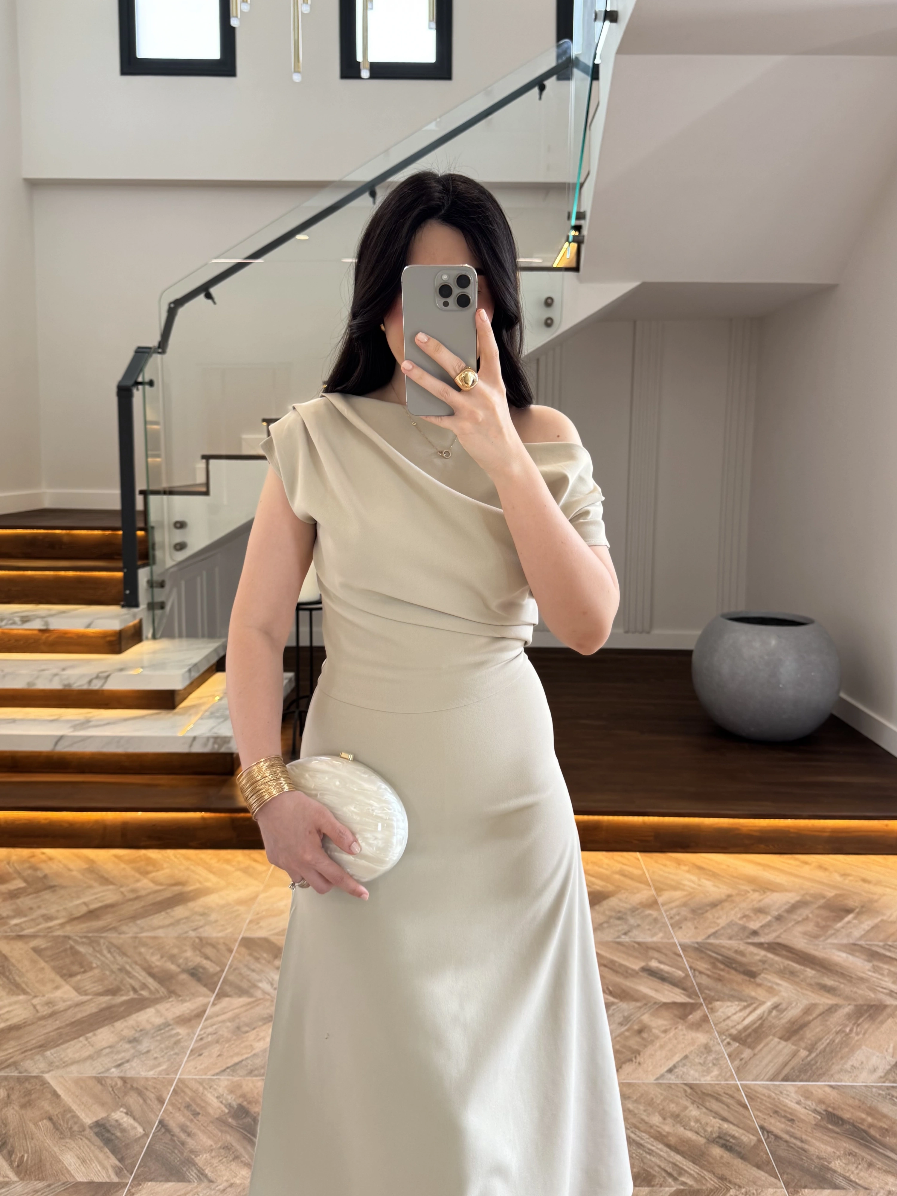 MİNT KAYIK YAKA ELBİSE -8722