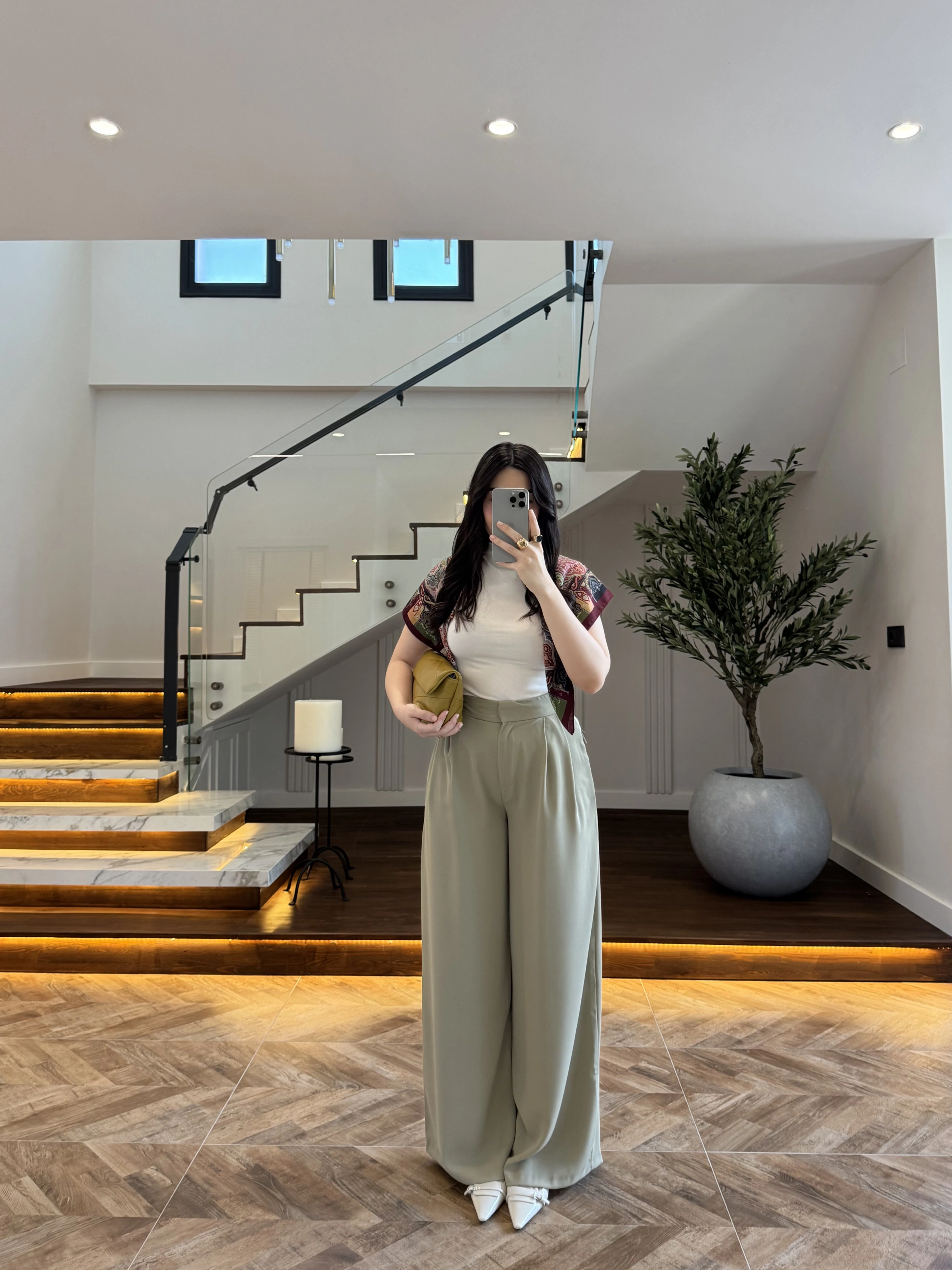 MİNT PİLELİ ARKA KAPAK DETAY PANTOLON-3939