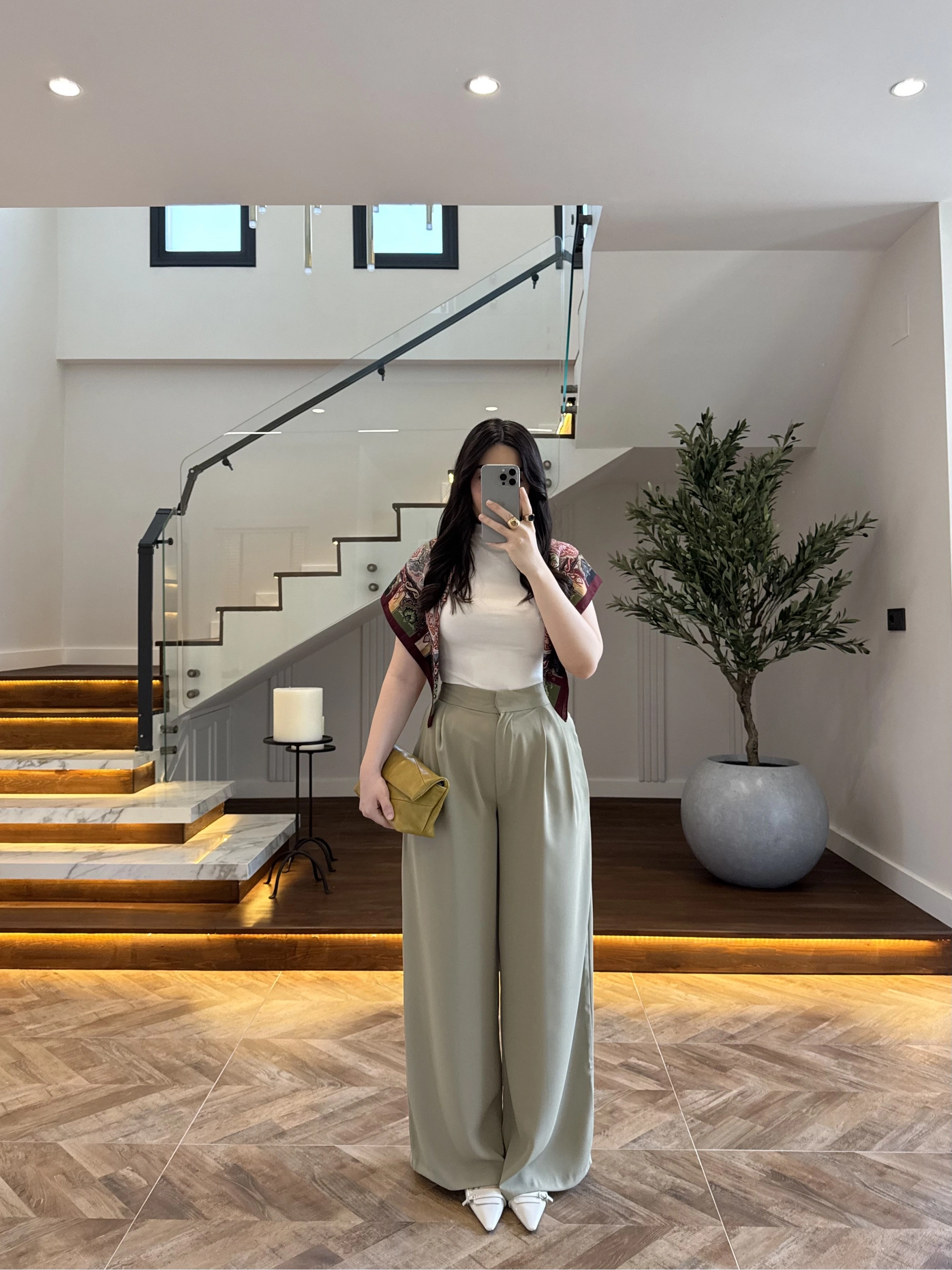 MİNT PİLELİ ARKA KAPAK DETAY PANTOLON-3939