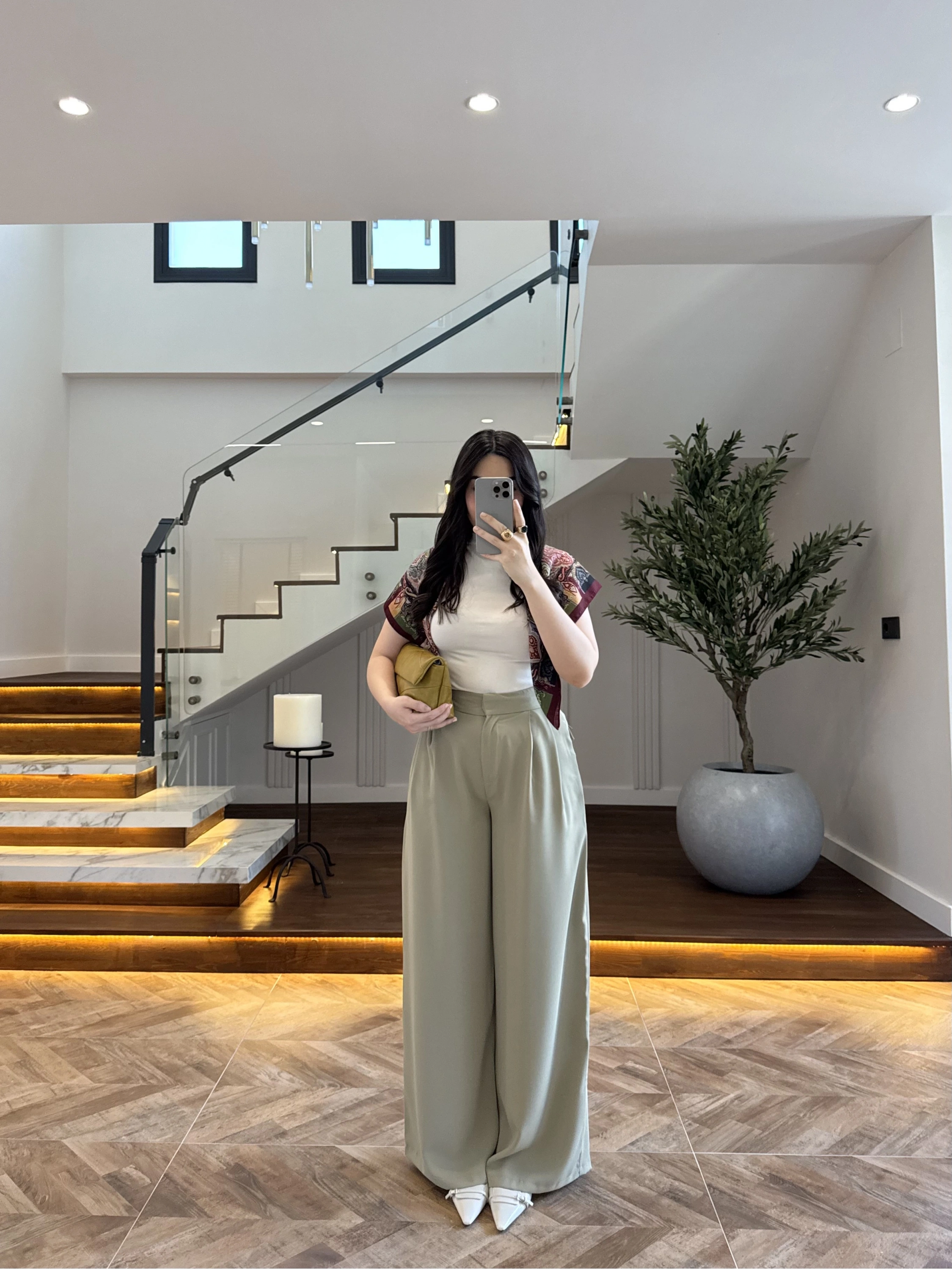 MİNT PİLELİ ARKA KAPAK DETAY PANTOLON-3939