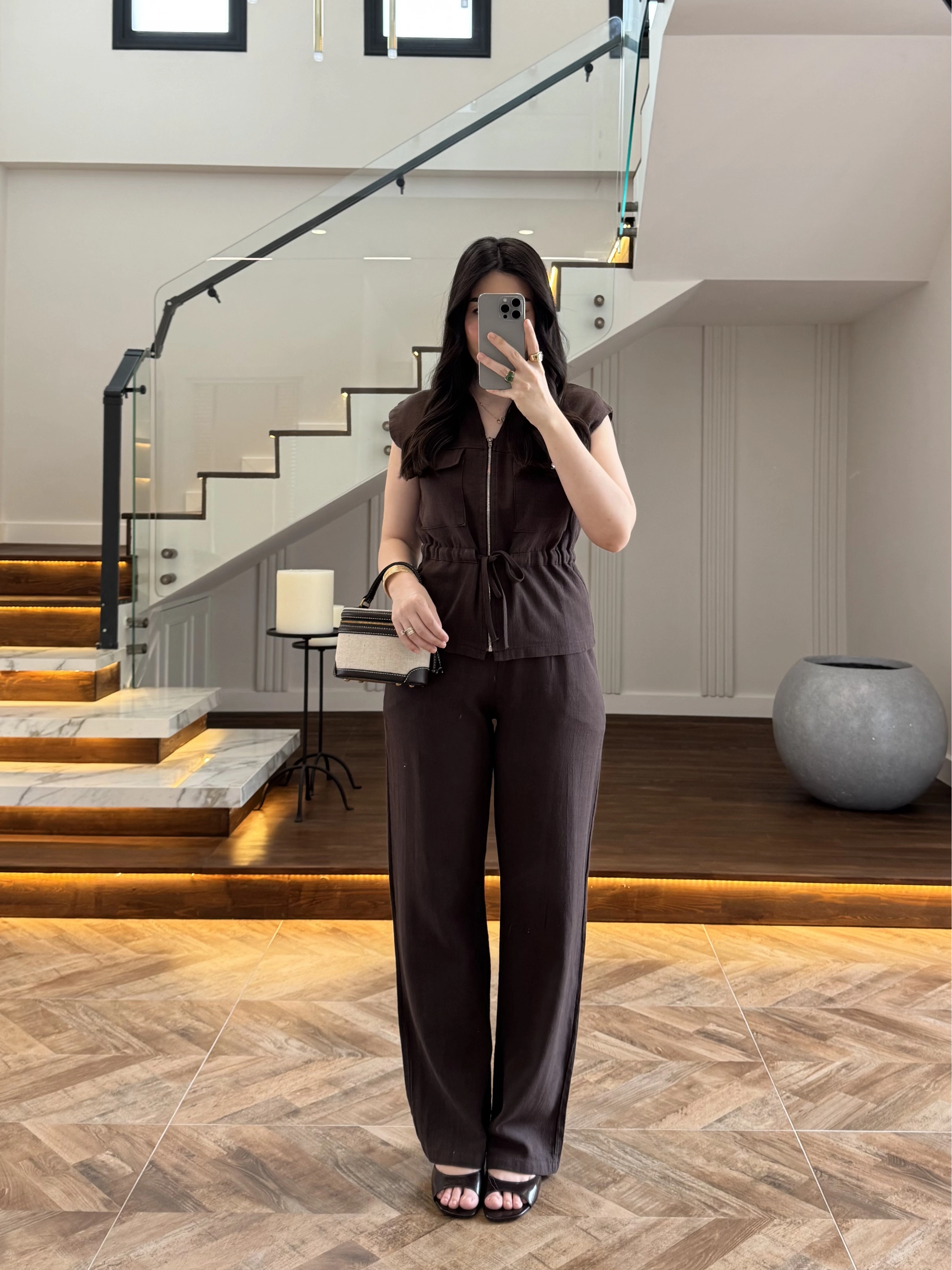 MSD KAHVE SIFIR KOL YELEK TAKIM-8602