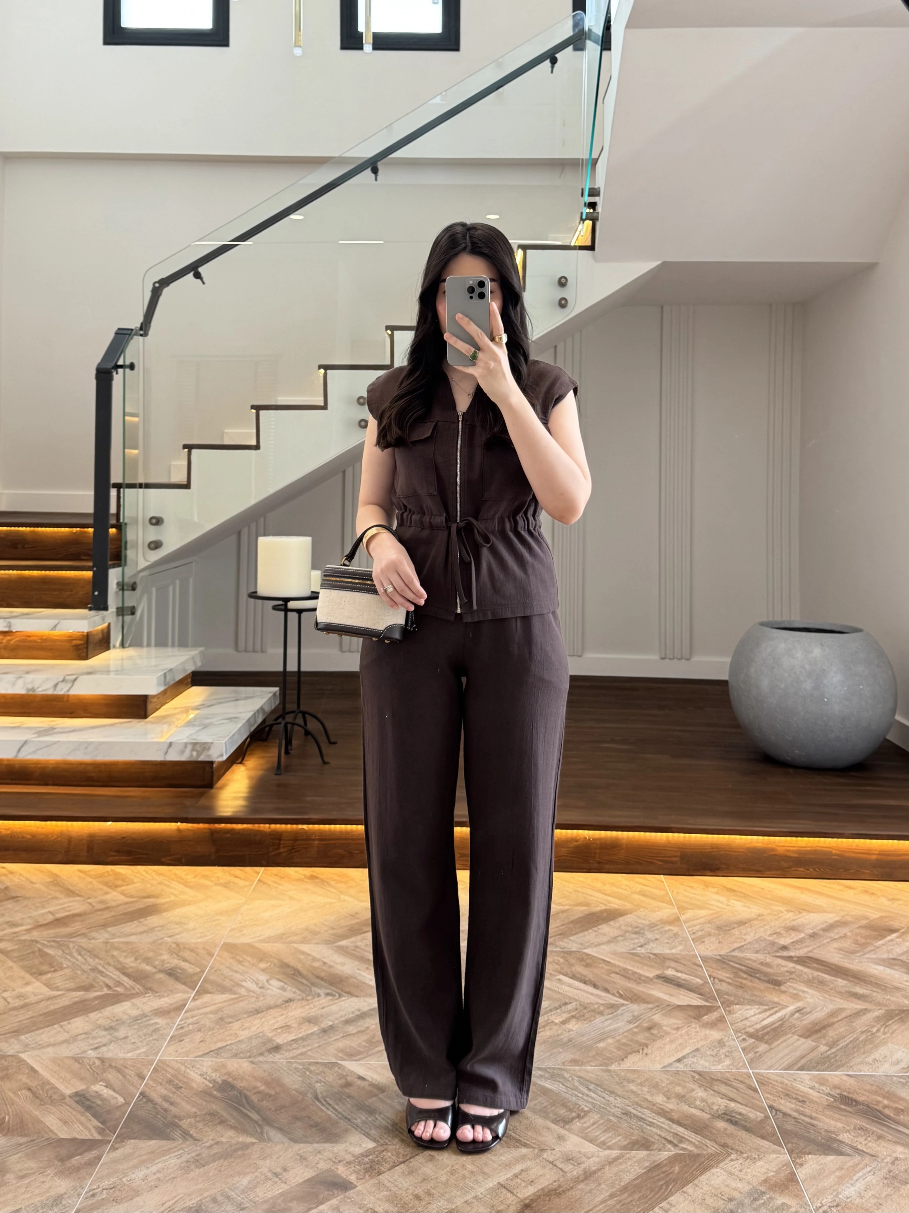 MSD KAHVE SIFIR KOL YELEK TAKIM-8602