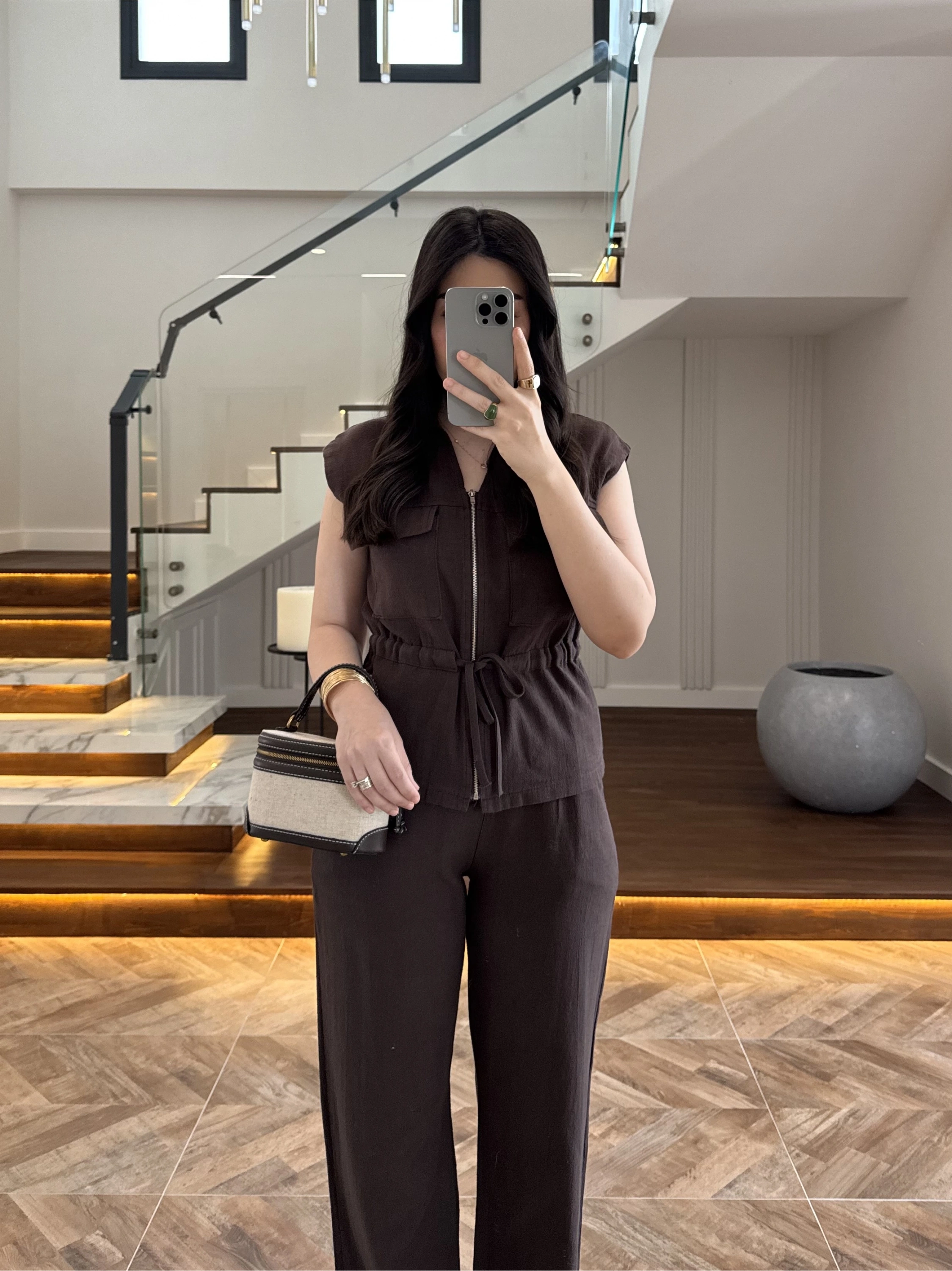 MSD KAHVE SIFIR KOL YELEK TAKIM-8602