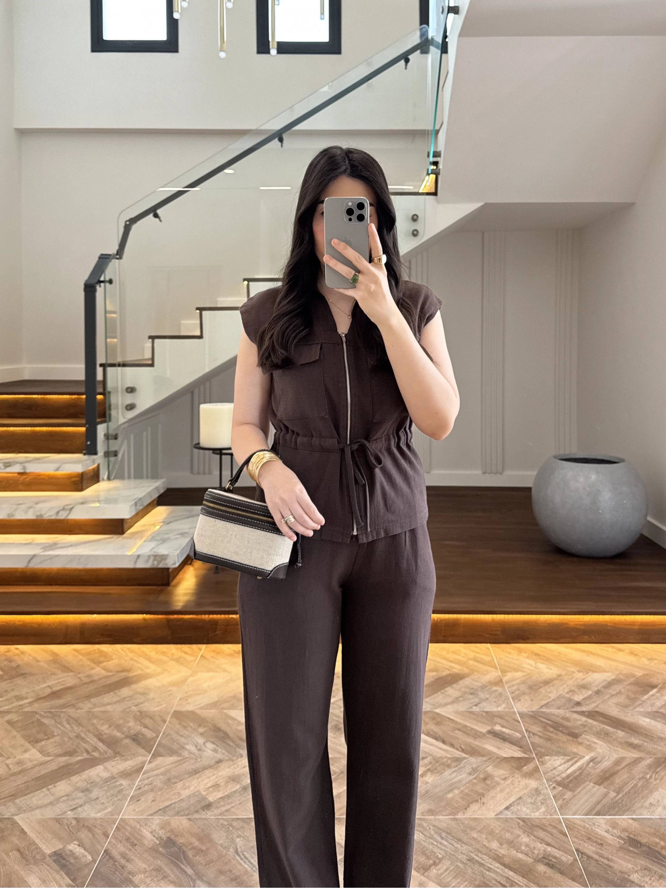 MSD KAHVE SIFIR KOL YELEK TAKIM-8602