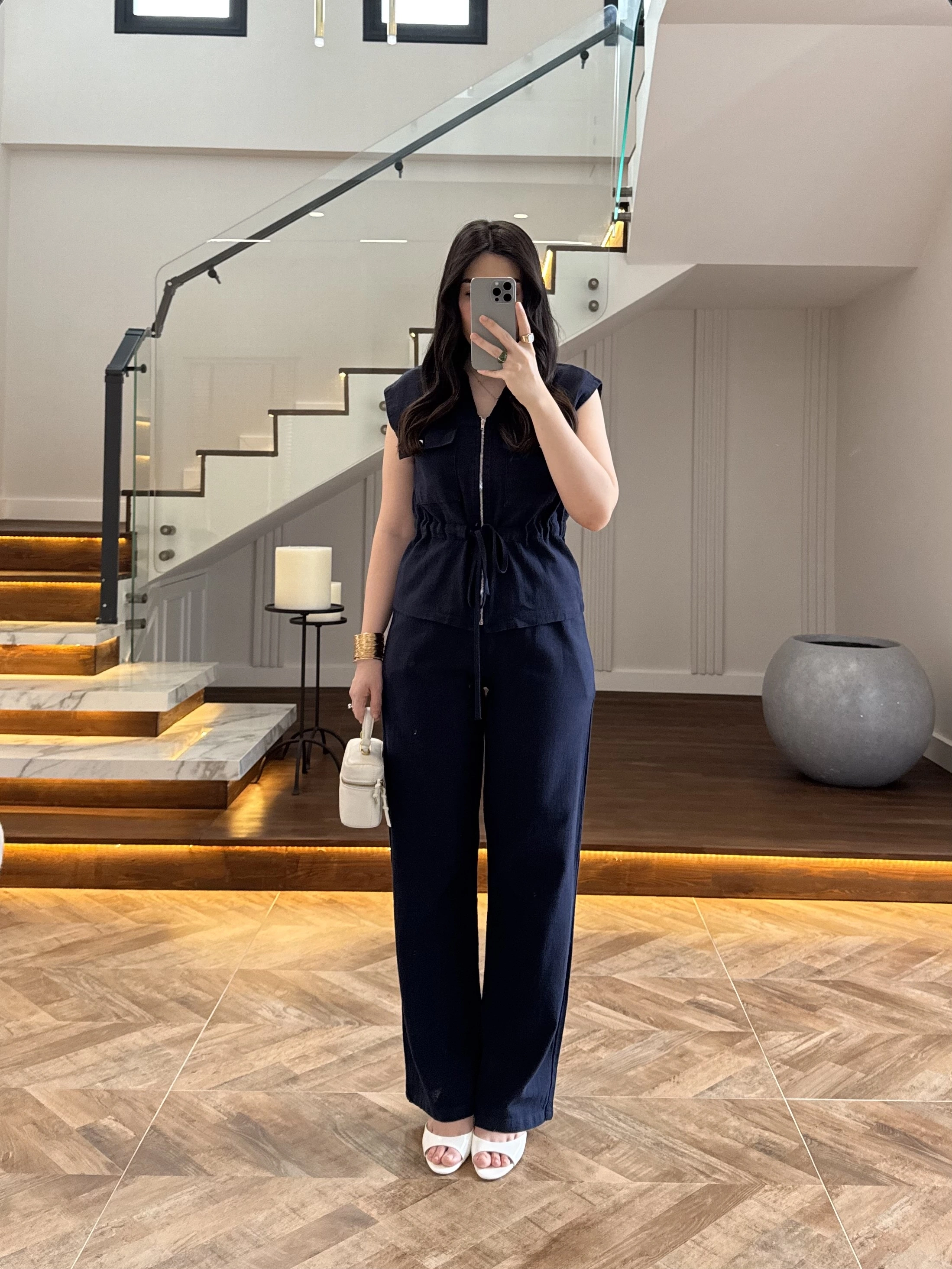 MSD LACİVERT SIFIR KOL YELEK TAKIM-8602