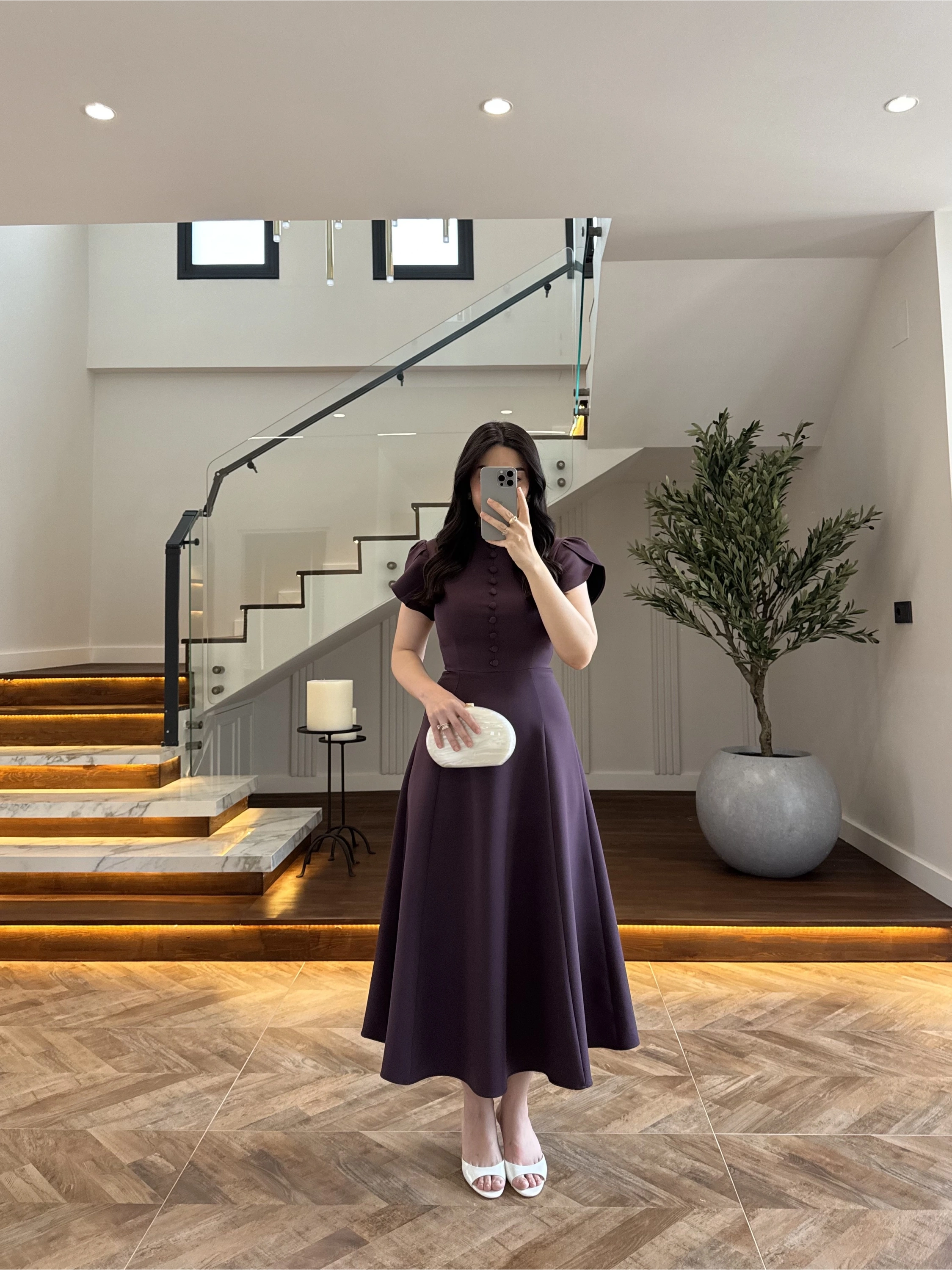 MÜRDÜM DÜĞME DETAY ELBİSE - 3201