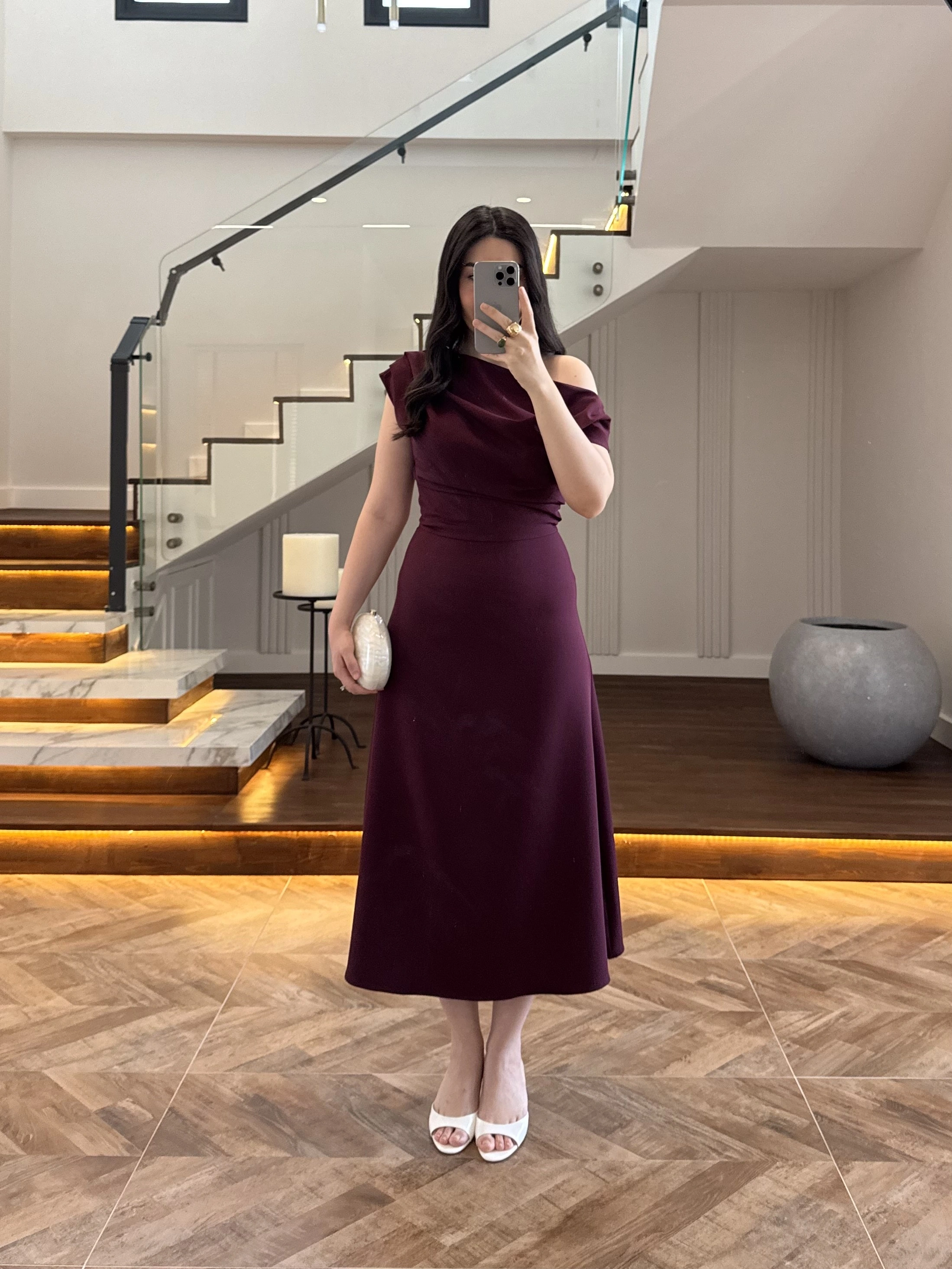 MÜRDÜM KAYIK YAKA ELBİSE -8722