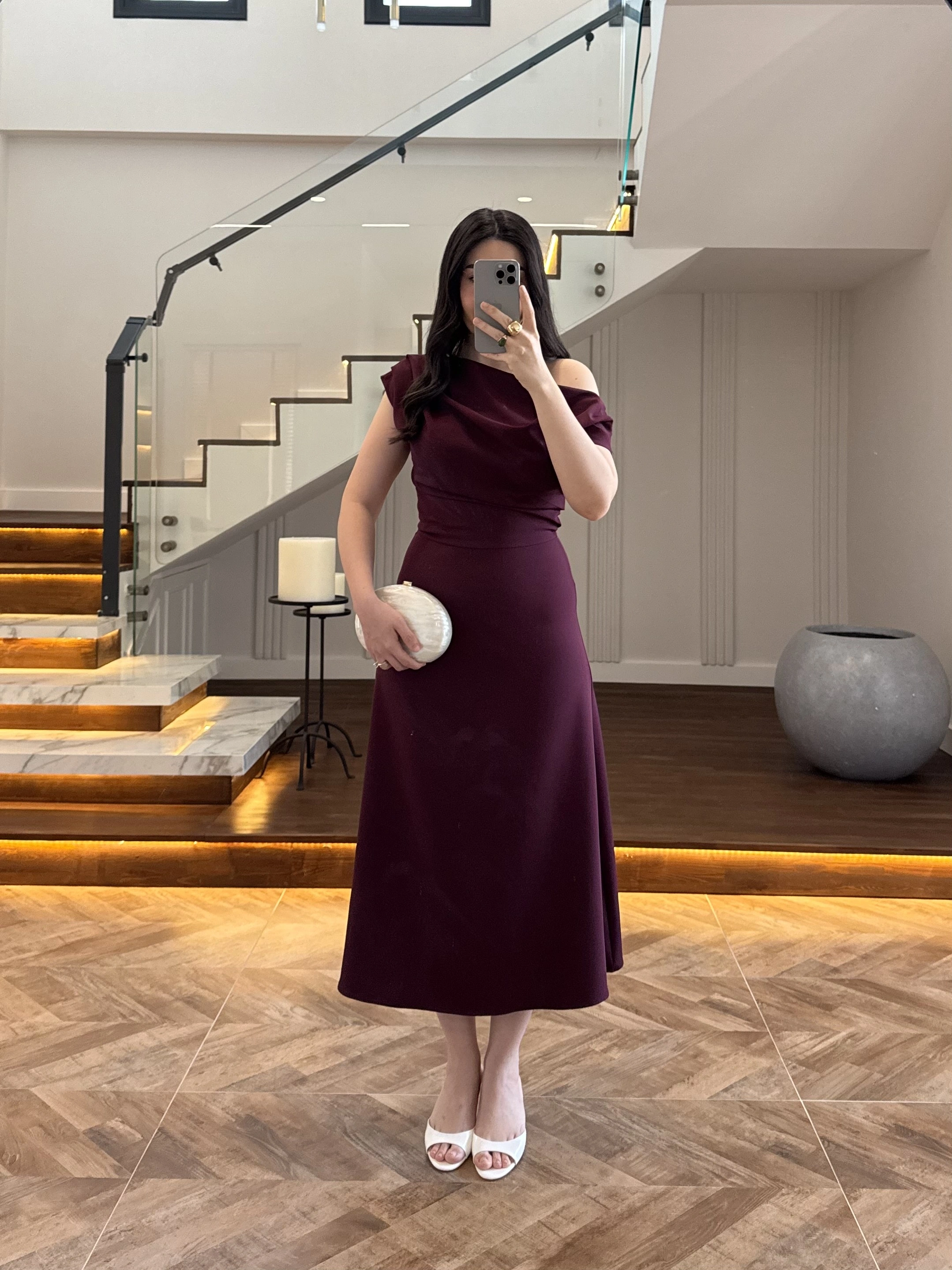 MÜRDÜM KAYIK YAKA ELBİSE -8722