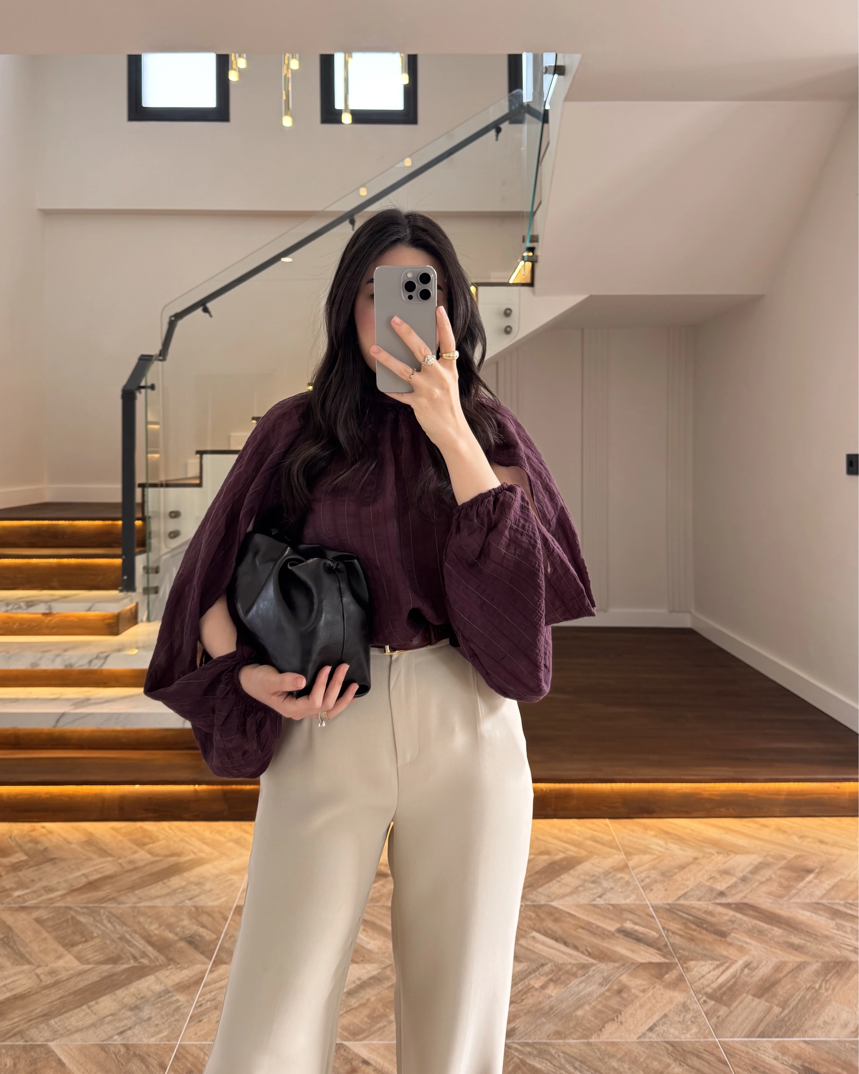 MÜRDÜM TASARIM BALON KOL BLUZ -5415