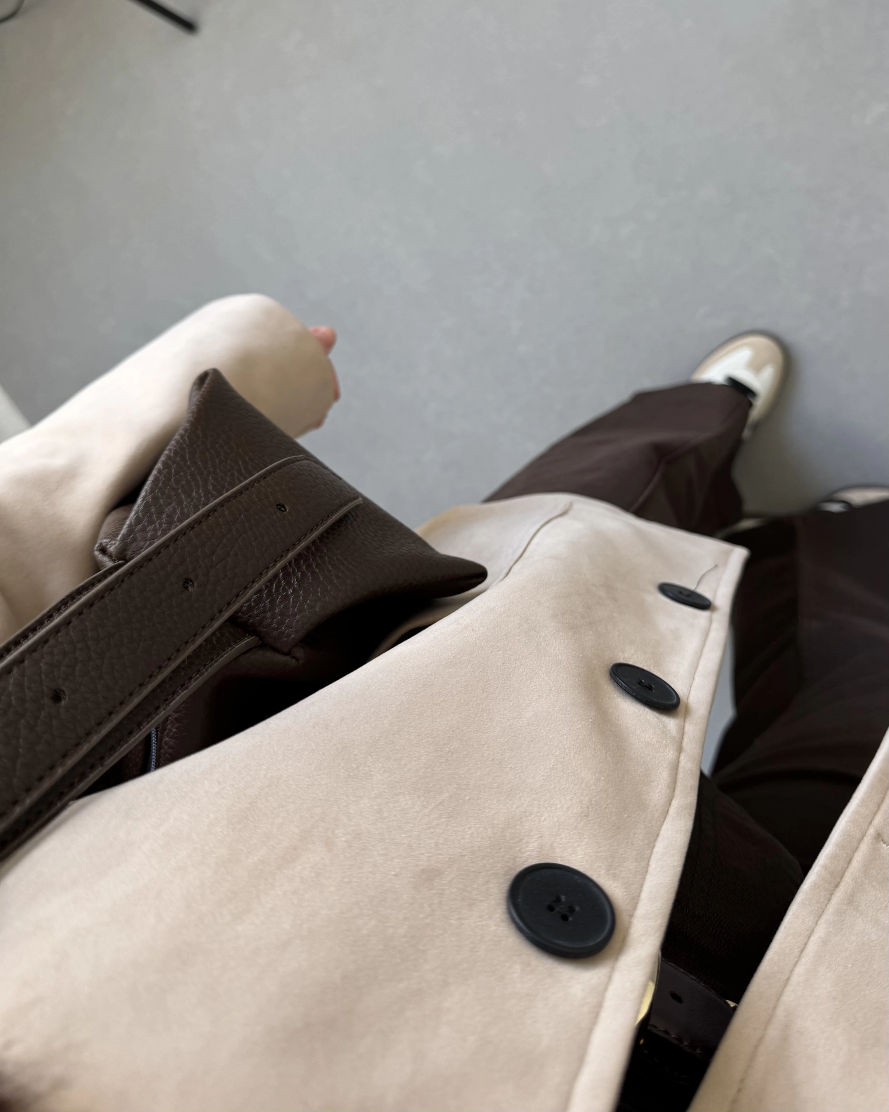 NUBUK BEJ YAKASIZ CEKET