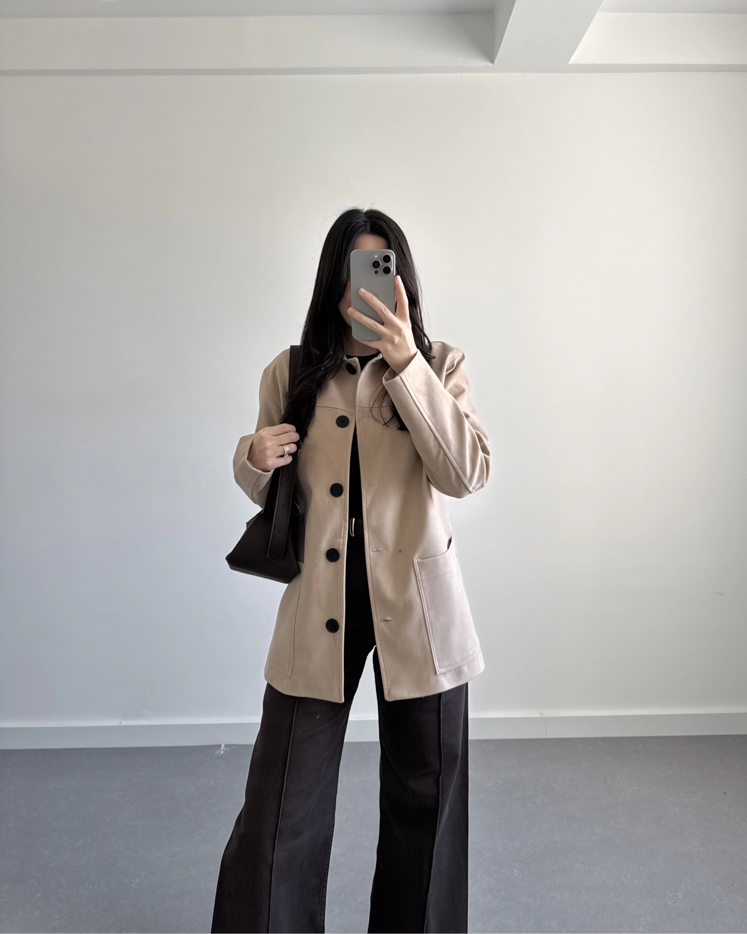 NUBUK BEJ YAKASIZ CEKET