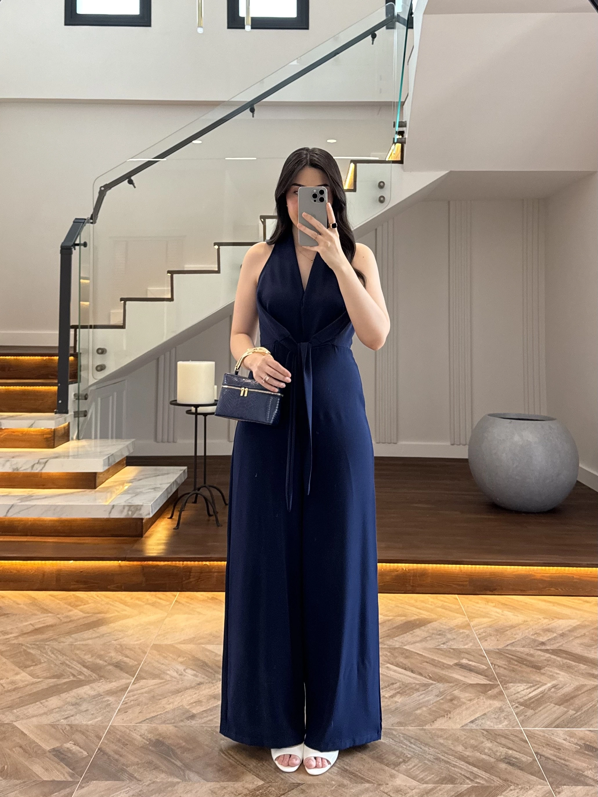 LACİVERT ÖNÜ KUŞAKLI TULUM-3551