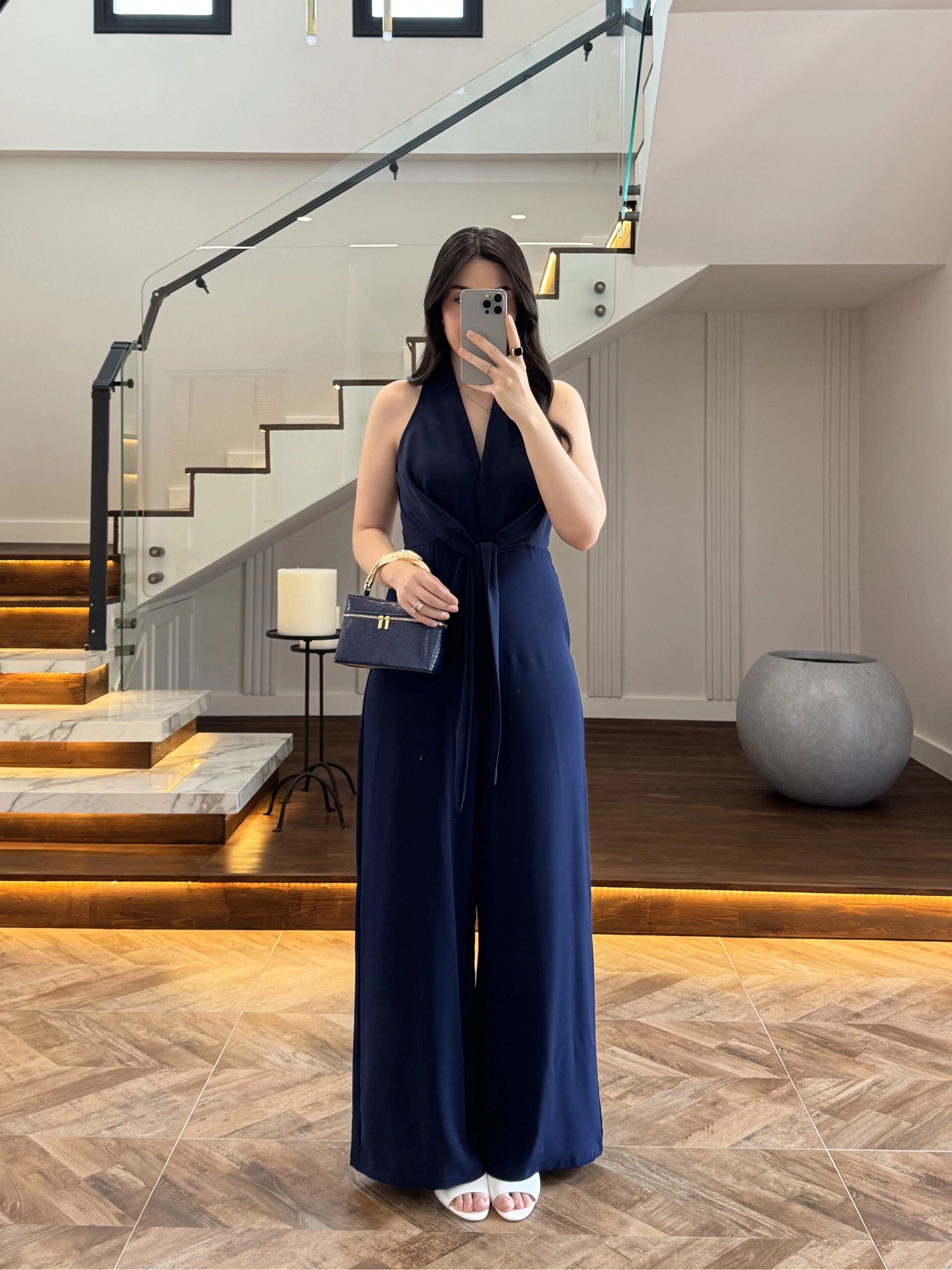 LACİVERT ÖNÜ KUŞAKLI TULUM-3551