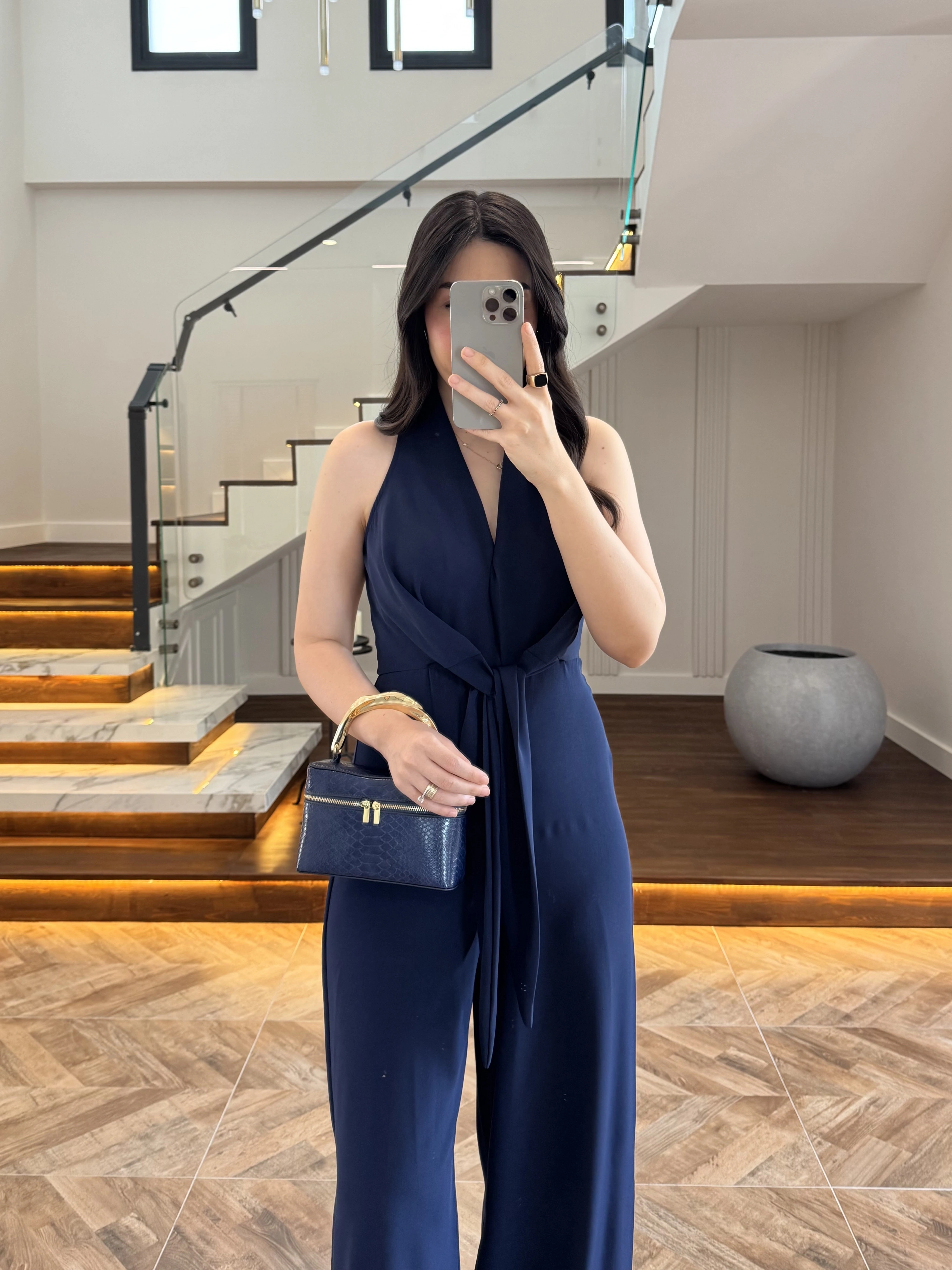LACİVERT ÖNÜ KUŞAKLI TULUM-3551