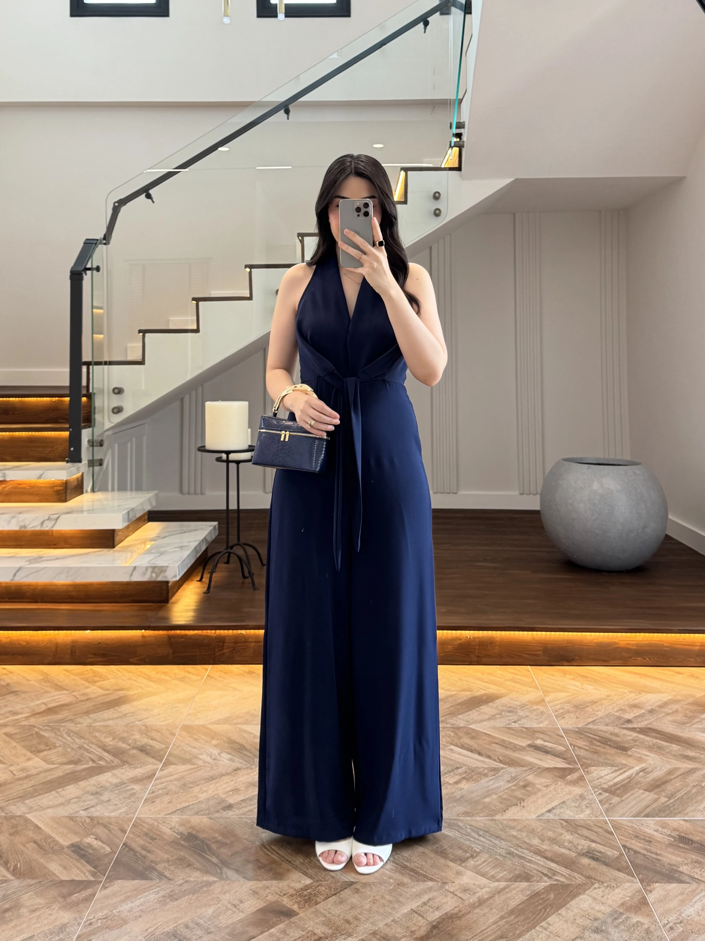 LACİVERT ÖNÜ KUŞAKLI TULUM-3551
