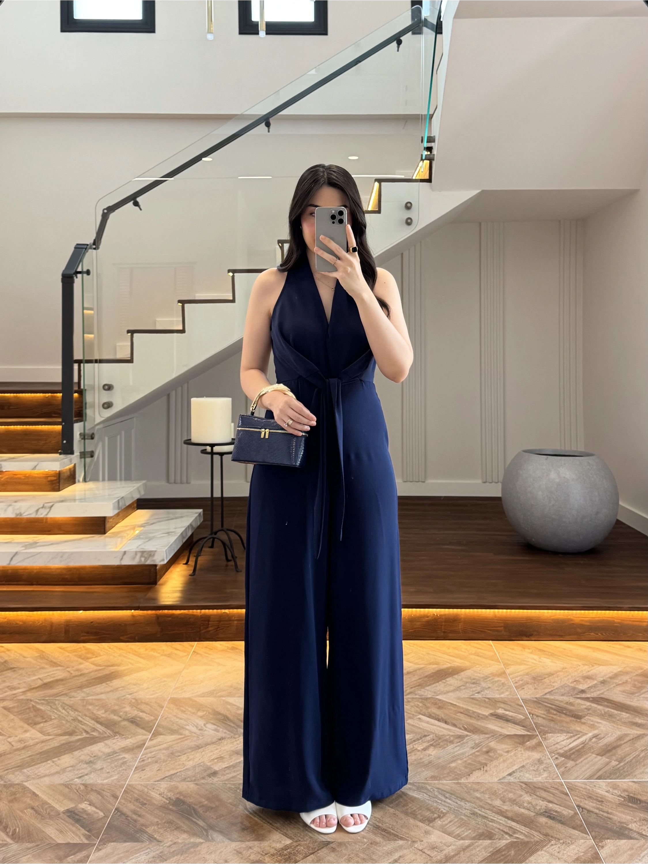 LACİVERT ÖNÜ KUŞAKLI TULUM-3551