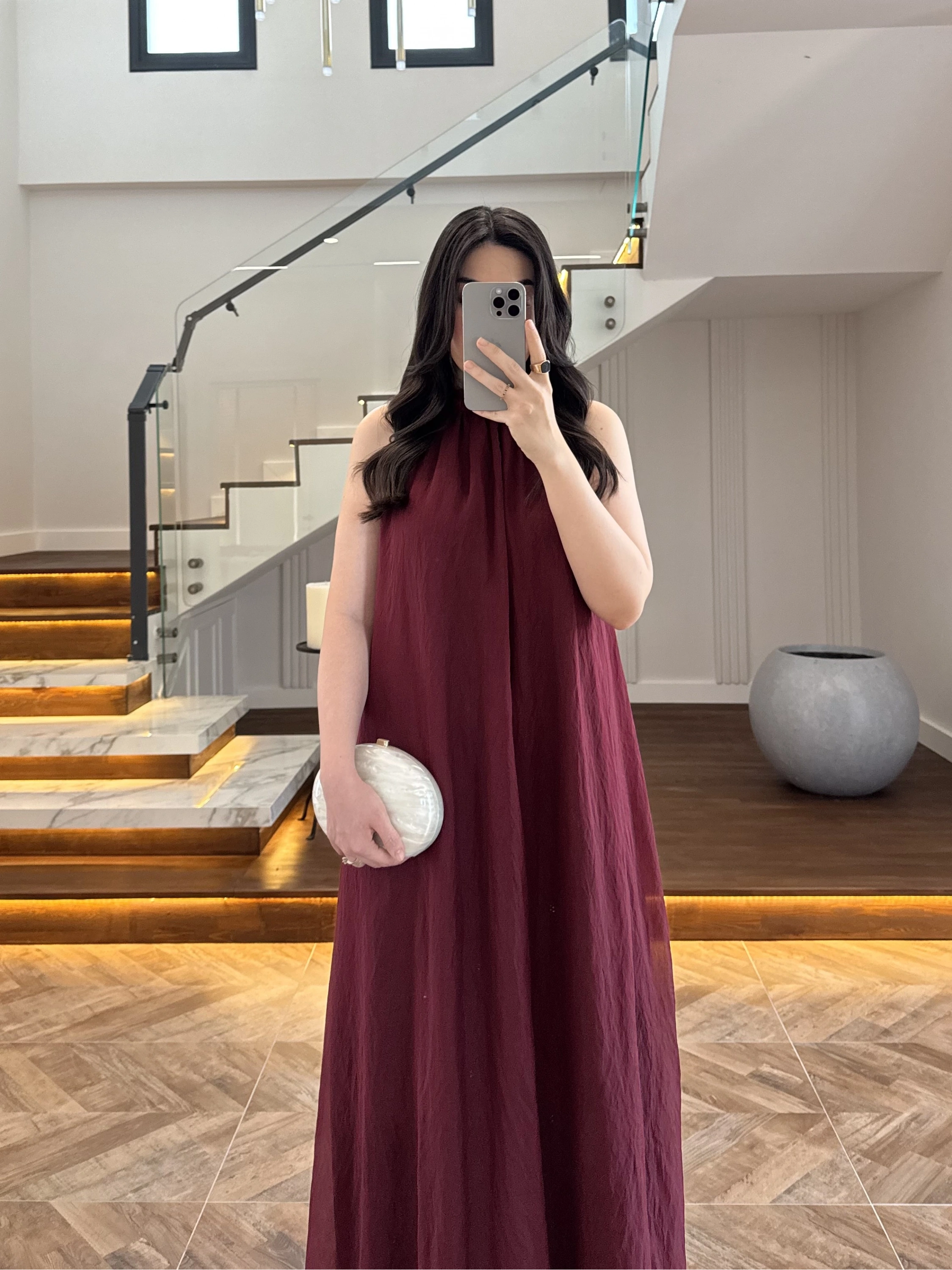 BORDO YAKA BAĞCIKLI ELBİSE -4074
