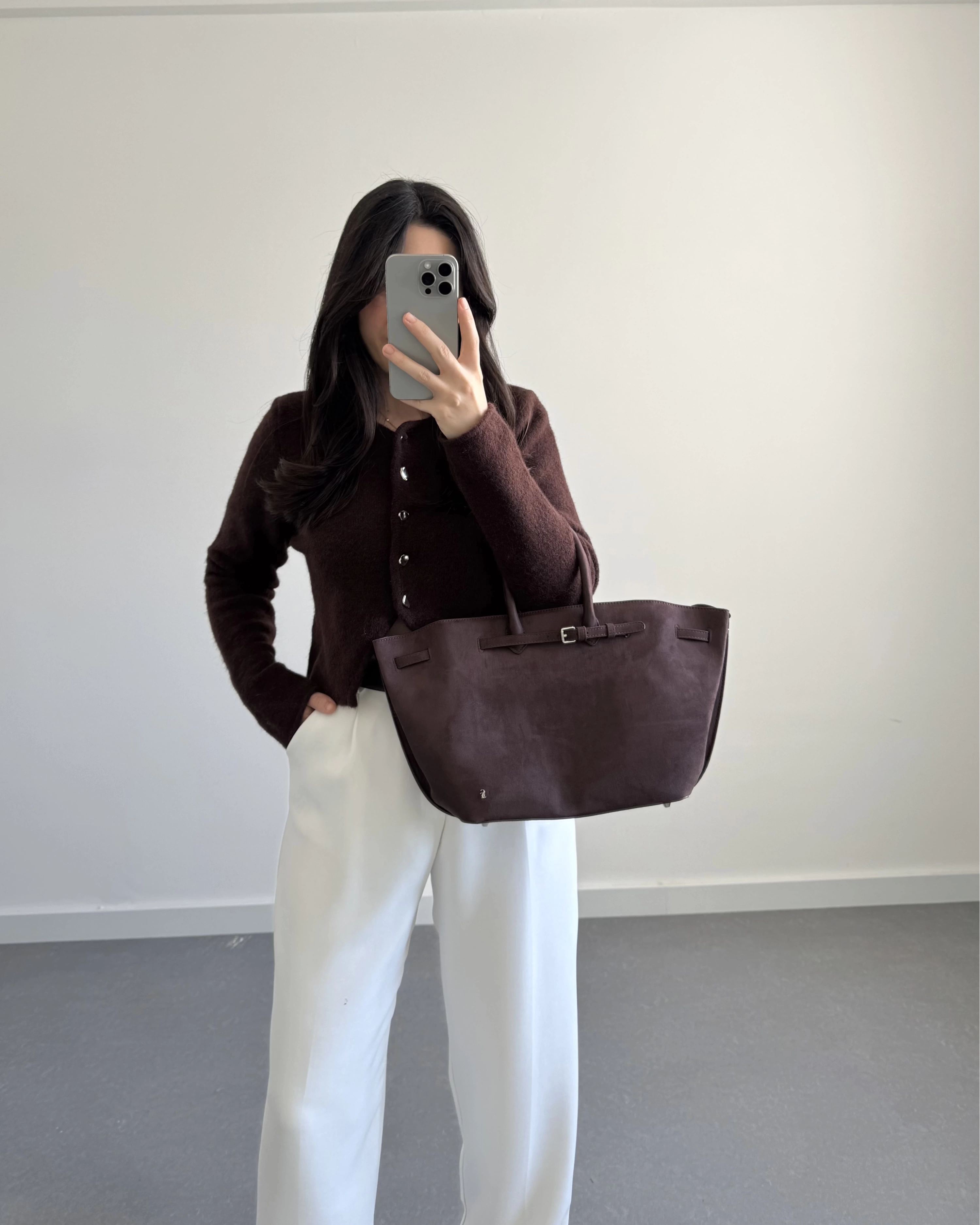 ÖNÜ DÜĞMELİ HIRKA KAHVE