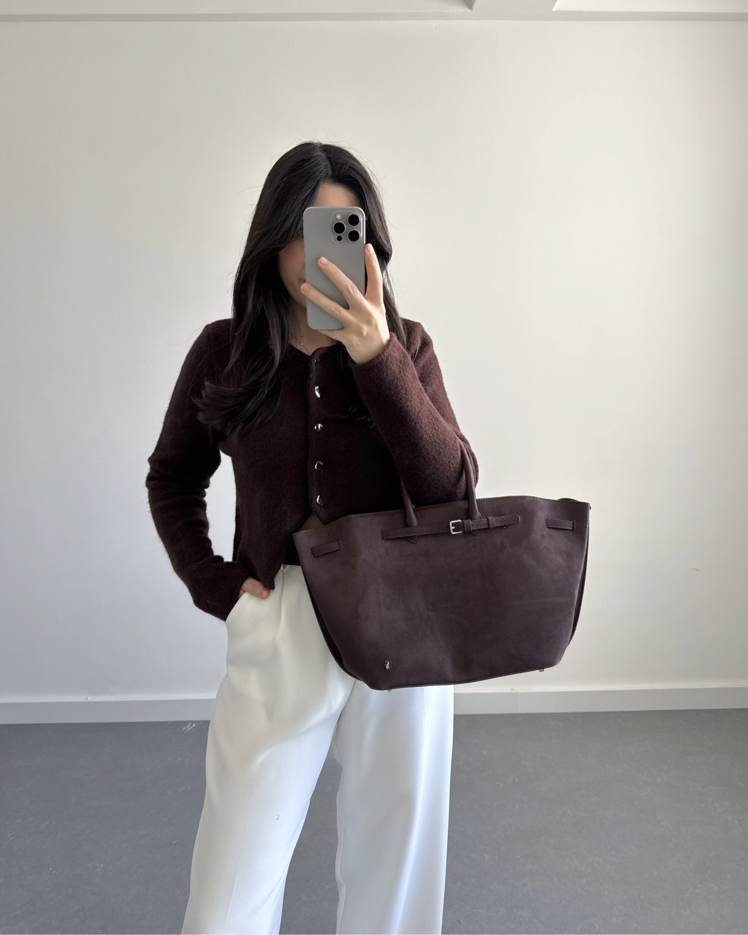 ÖNÜ DÜĞMELİ HIRKA KAHVE