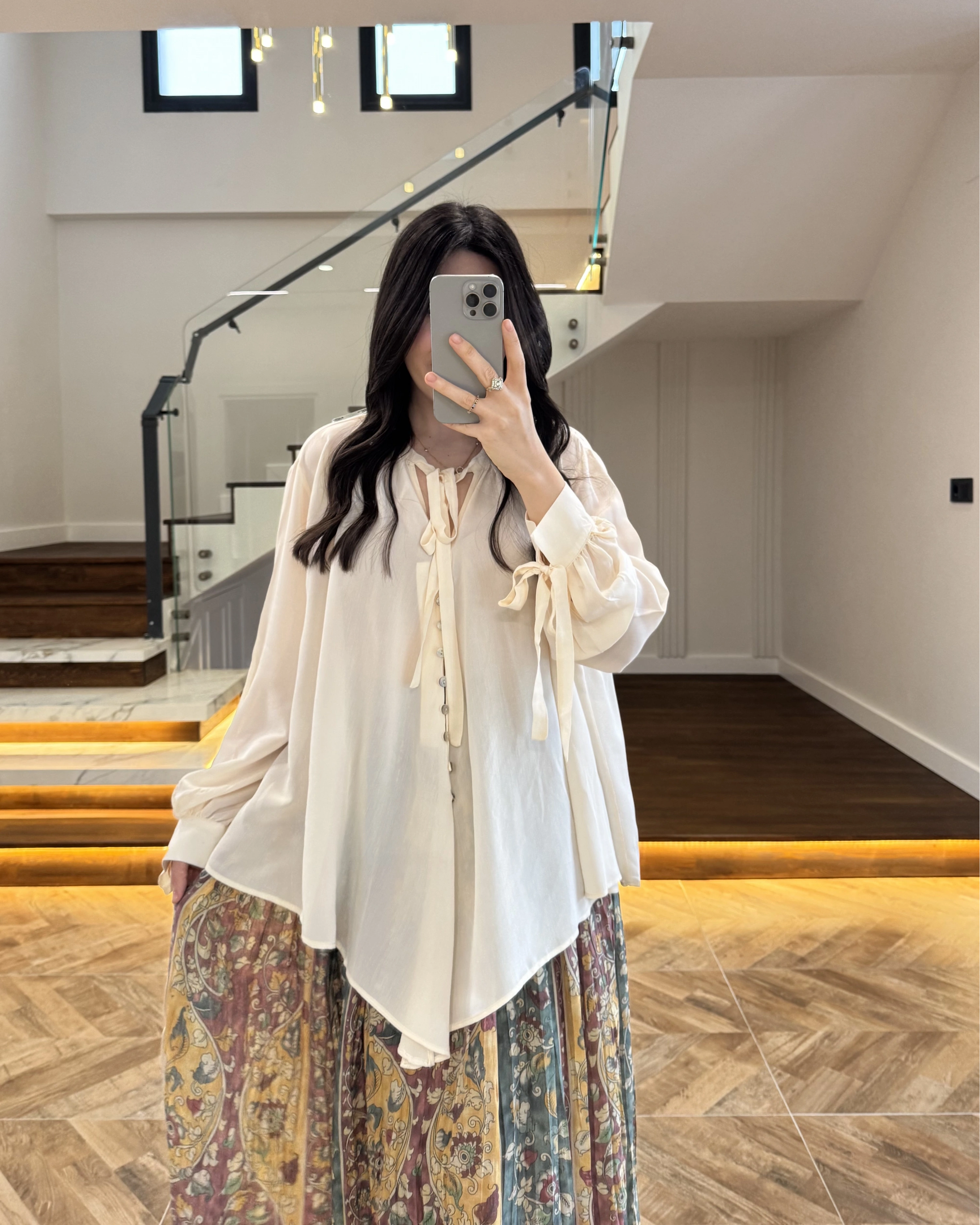 OVERSİZE BAĞLAMA DETAYLI GÖMLEK EKRU -4988