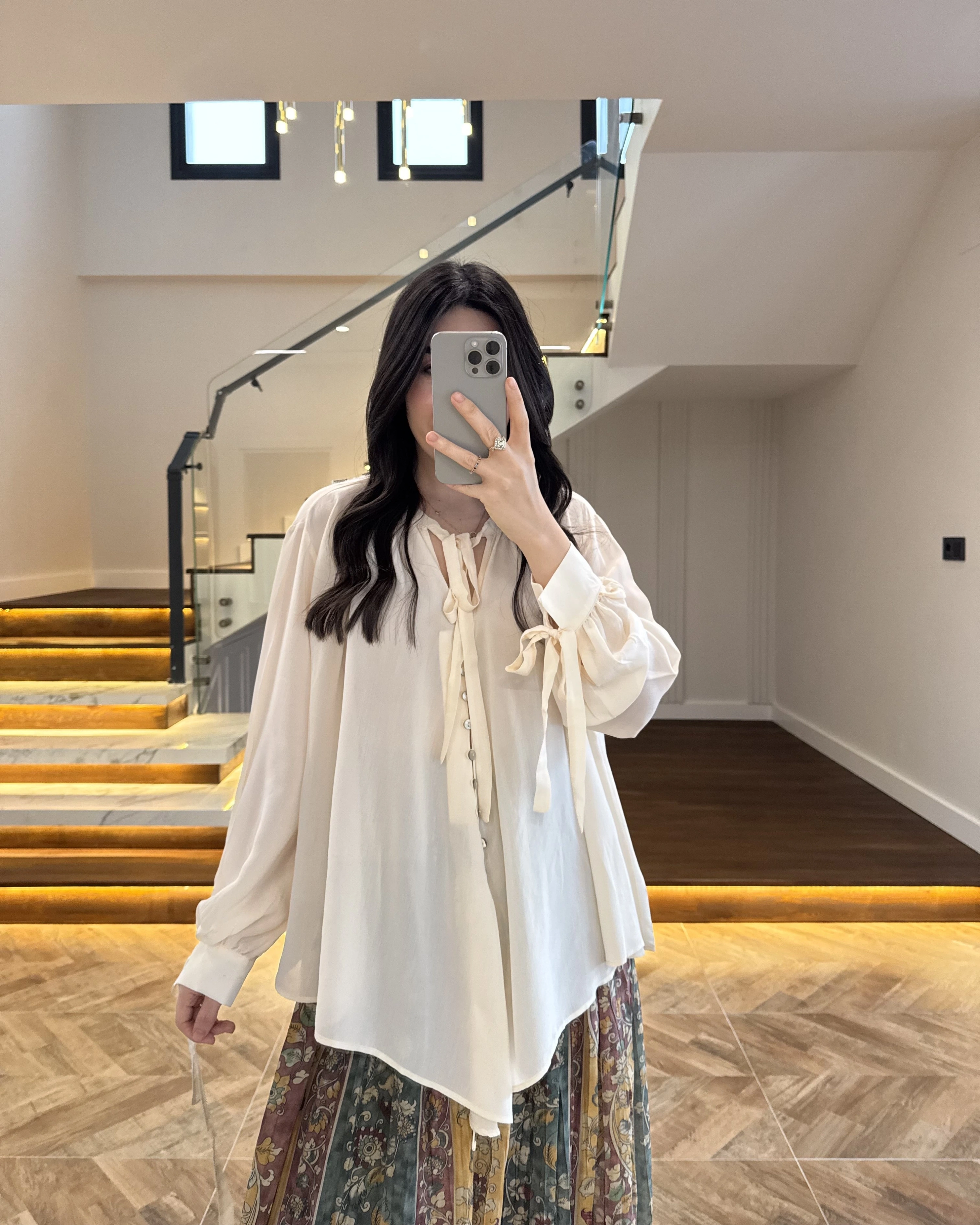 OVERSİZE BAĞLAMA DETAYLI GÖMLEK EKRU -4988