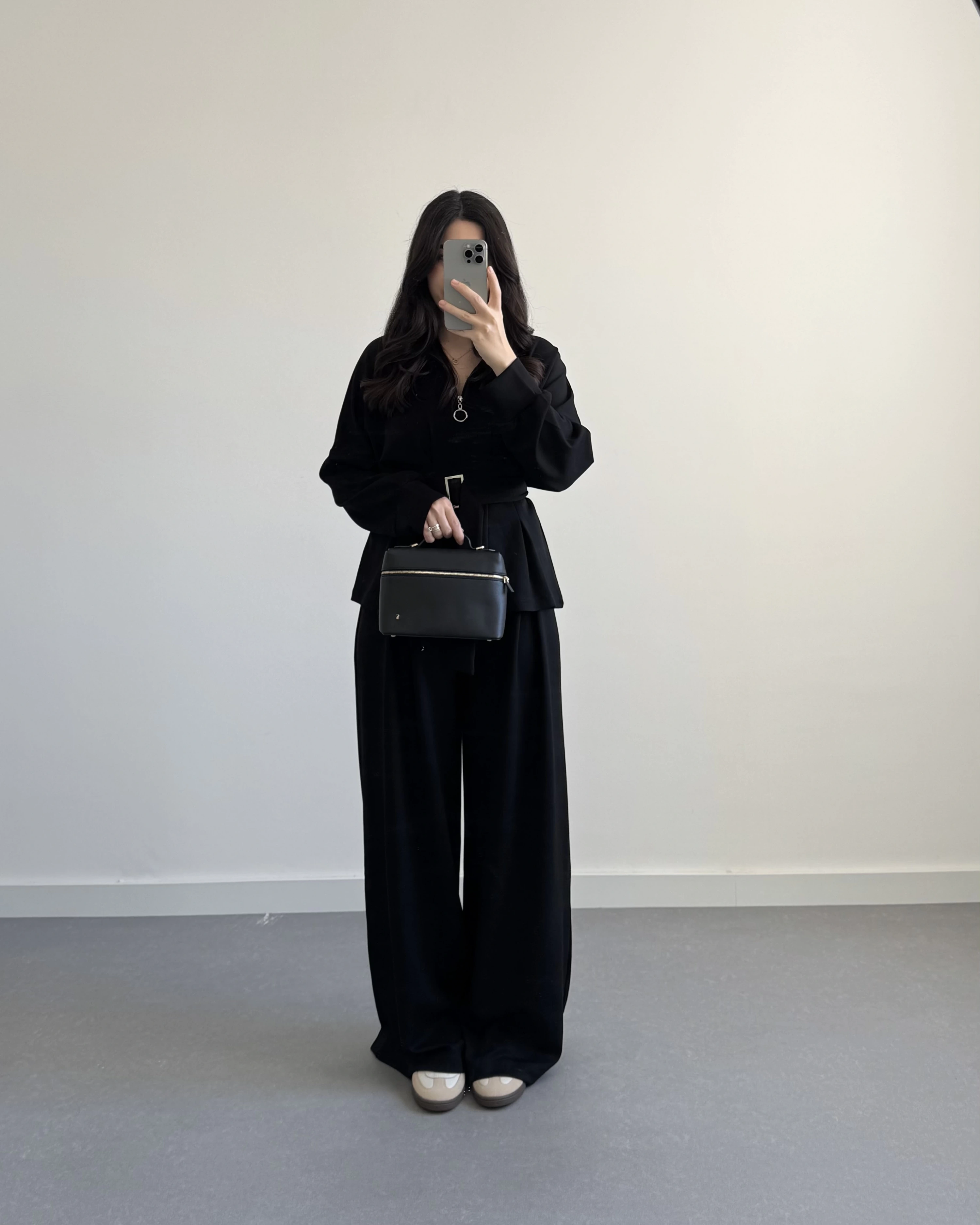 OYSH MODAL PİLELİ TAKIM SİYAH