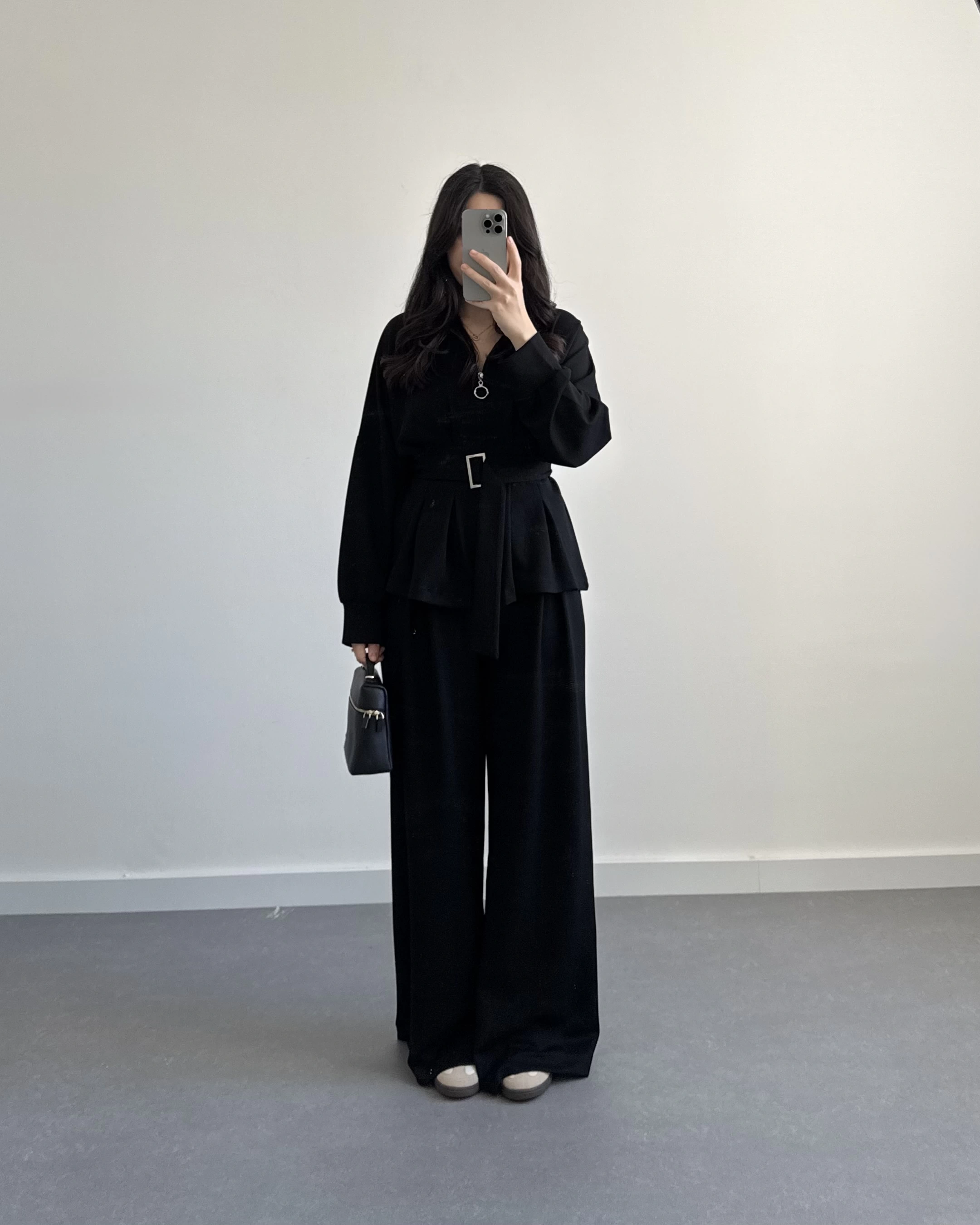 OYSH MODAL PİLELİ TAKIM SİYAH