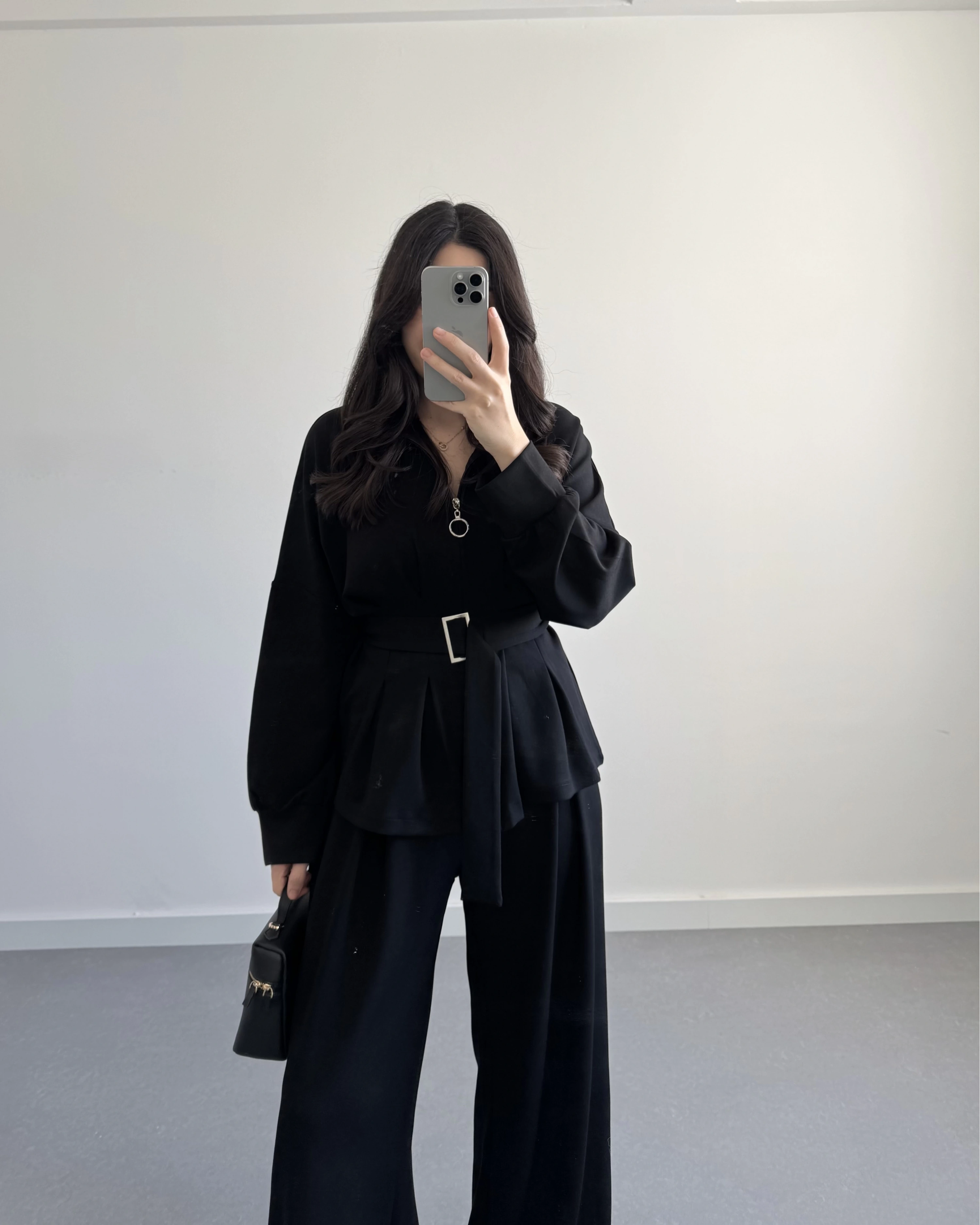 OYSH MODAL PİLELİ TAKIM SİYAH