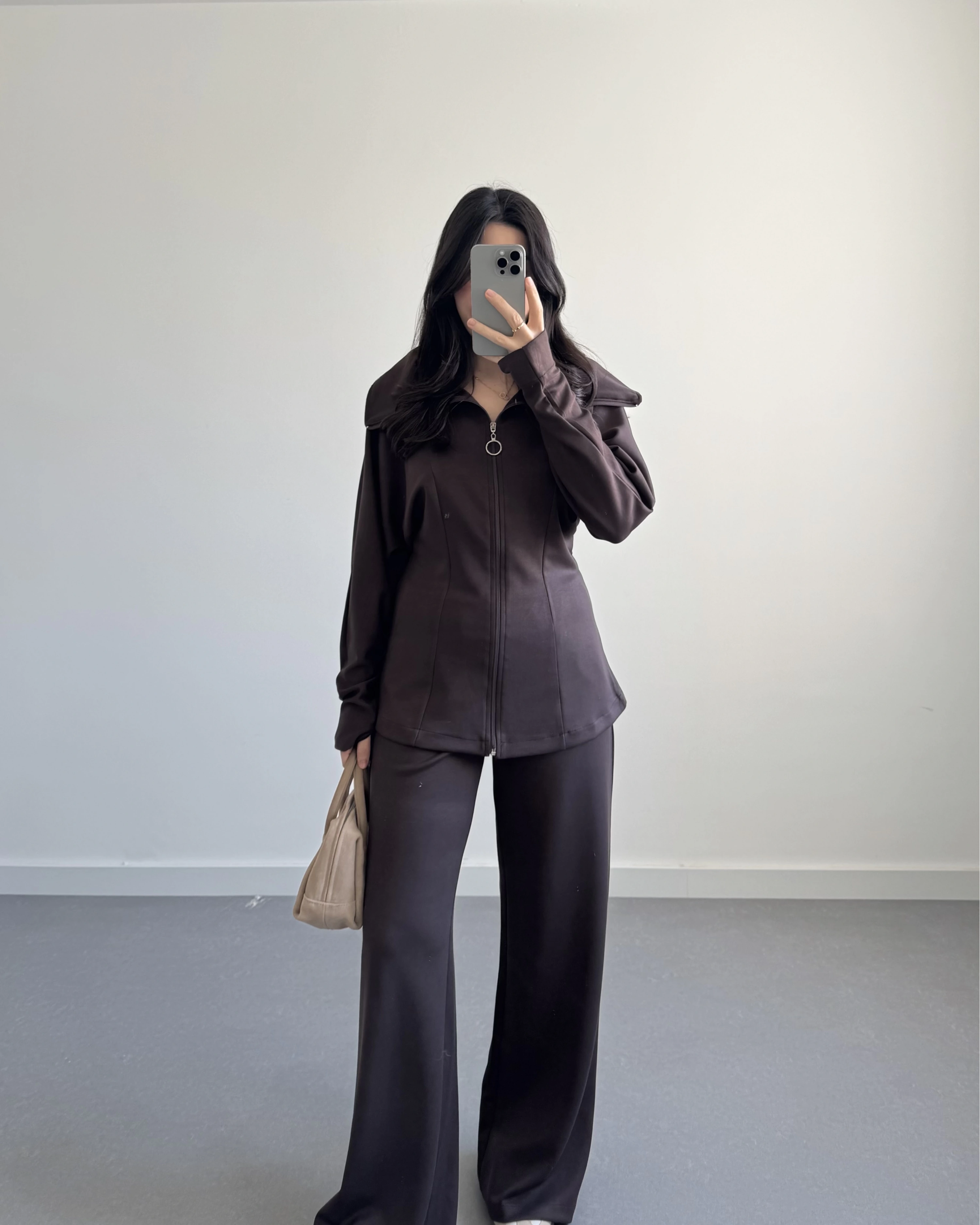 OYSH PARMAK GEÇİRMELİ CEKET TAKIM KAHVE