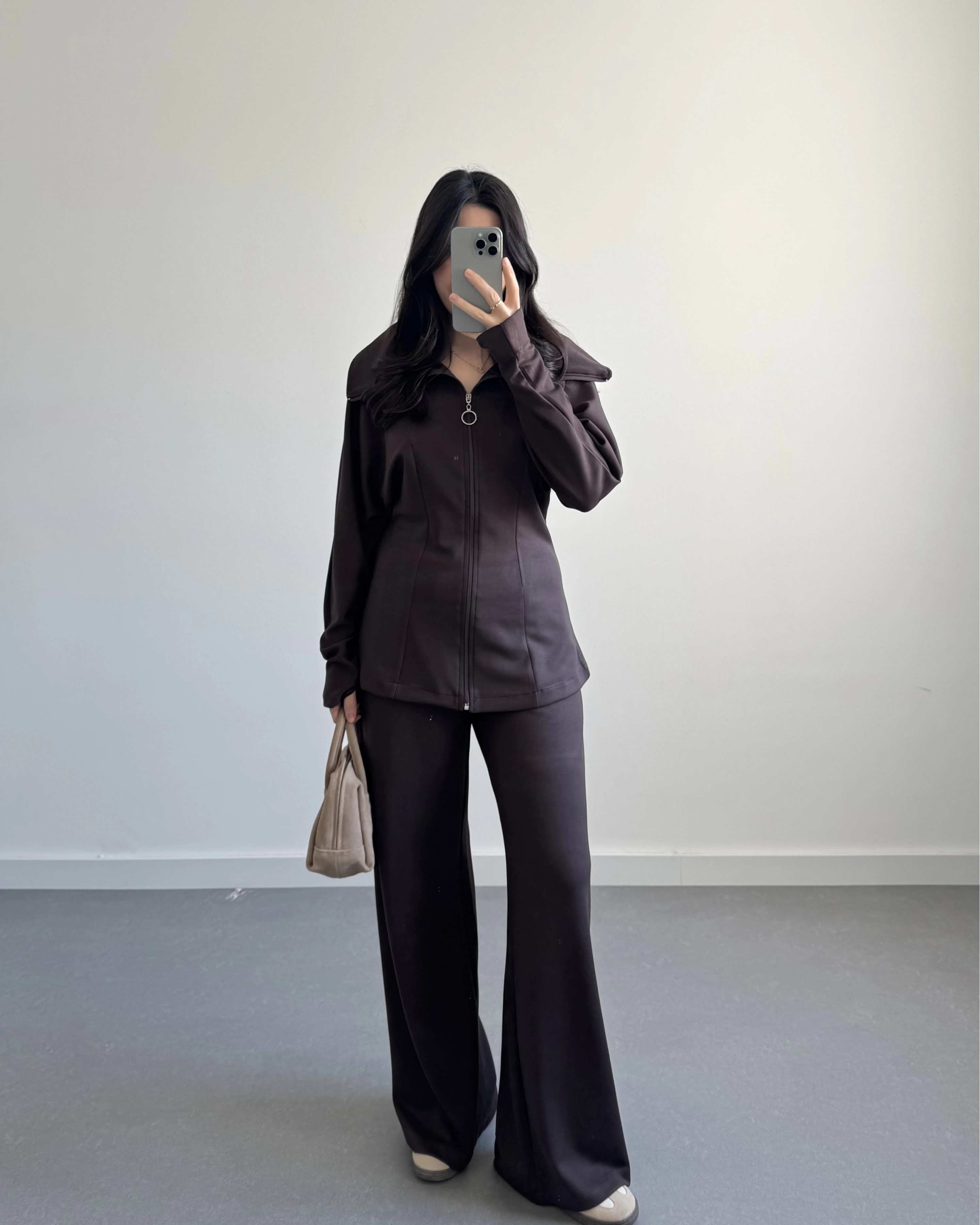 OYSH PARMAK GEÇİRMELİ CEKET TAKIM KAHVE