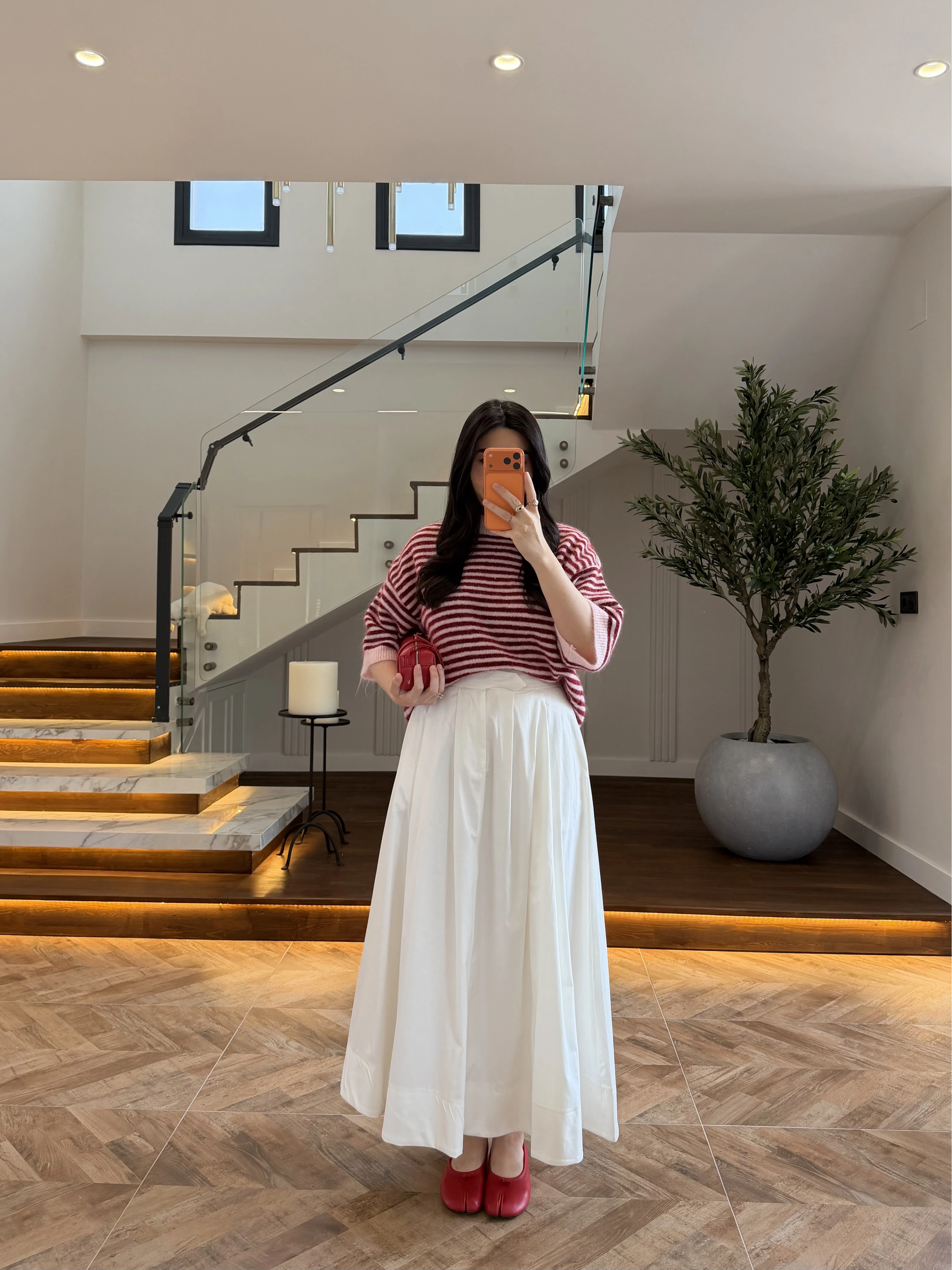 PEMBE-KIRMIZI KISA KOL TRİKO - 5282