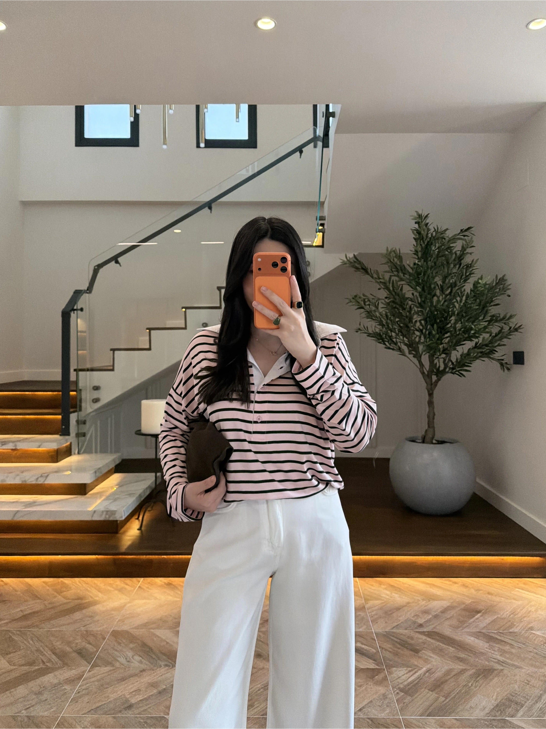 PEMBE POLO YAKA ÇİZGİLİ BASİC -27K-000013