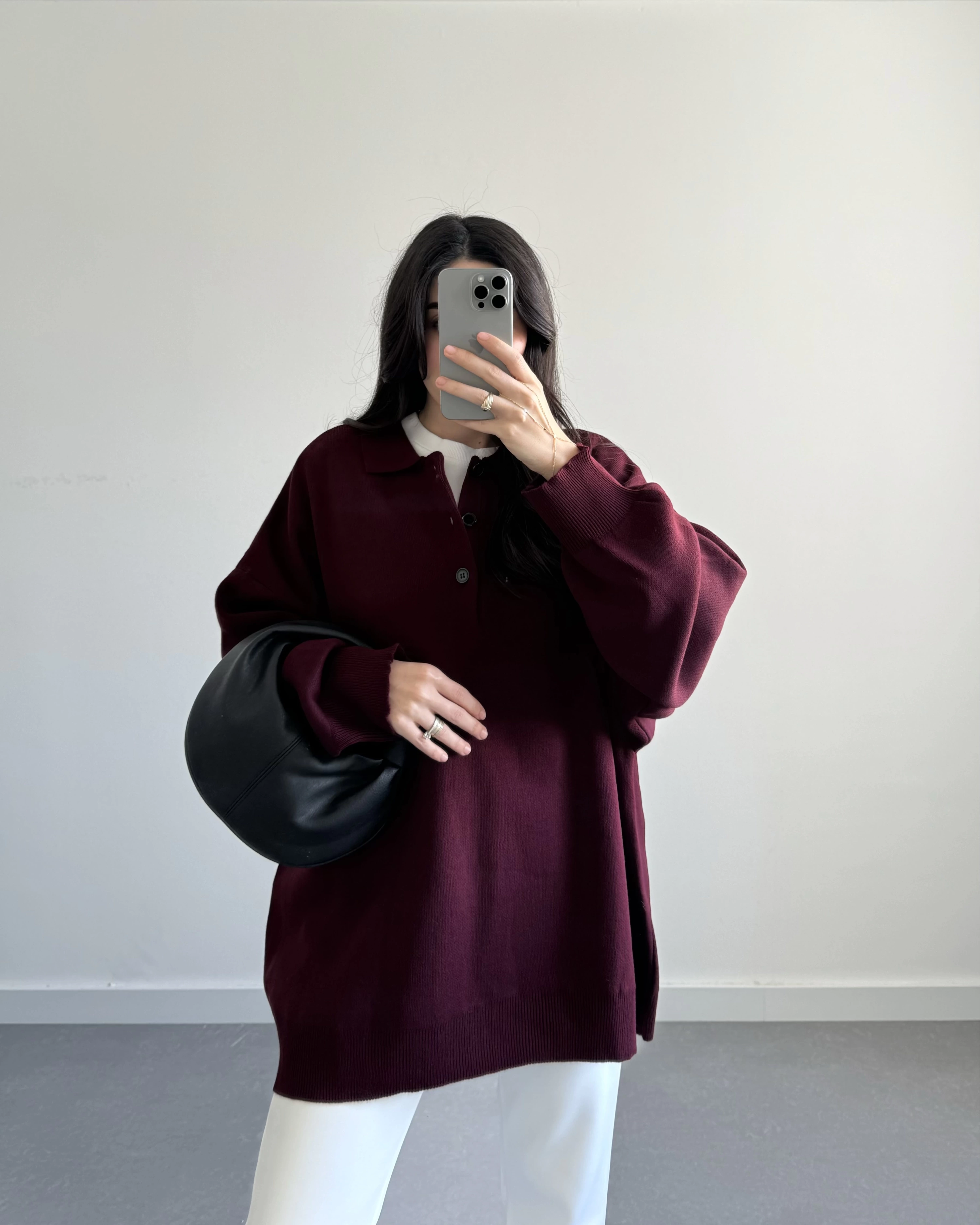 POLO YAKA BORDO PINTEREST PREMİUM KAZAK