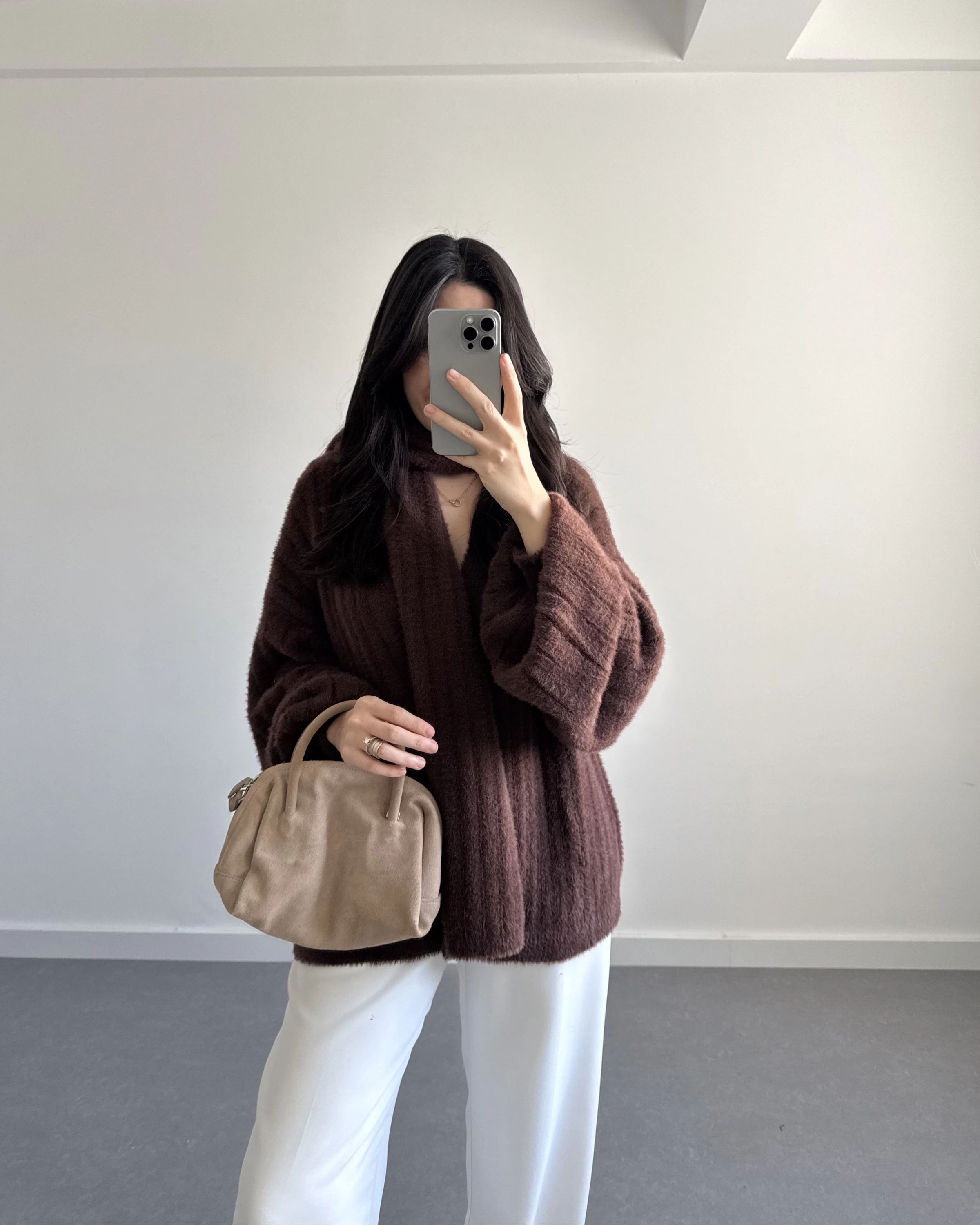 PREMİUM ATKILI HIRKA KAHVE