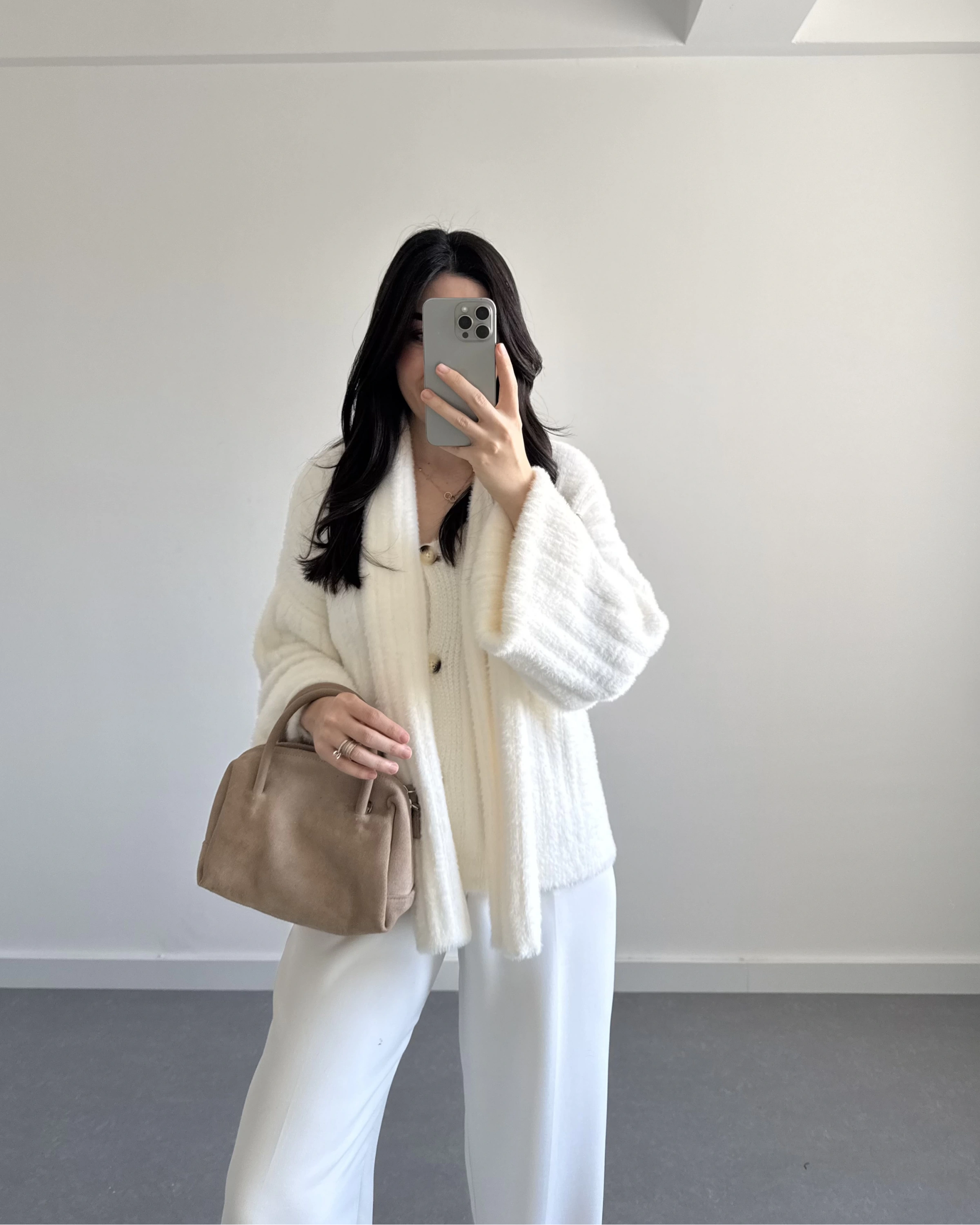 PREMİUM ATKILI HIRKA EKRU