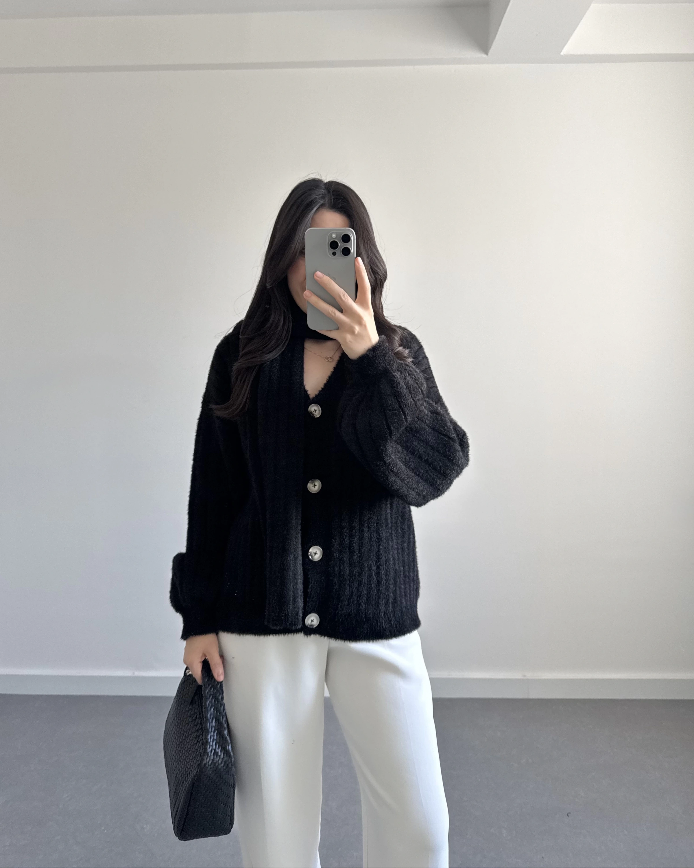 PREMİUM ATKILI HIRKA SİYAH