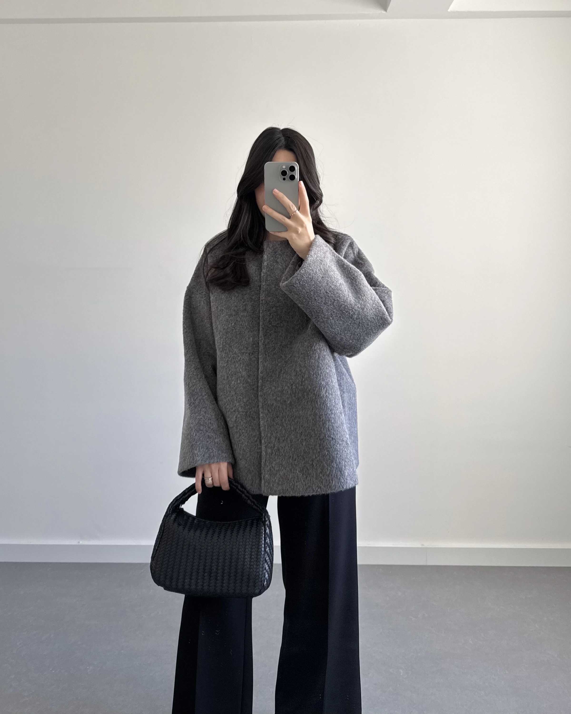 PREMİUM OVERSİZE KAŞE KABAN ANTRASİT