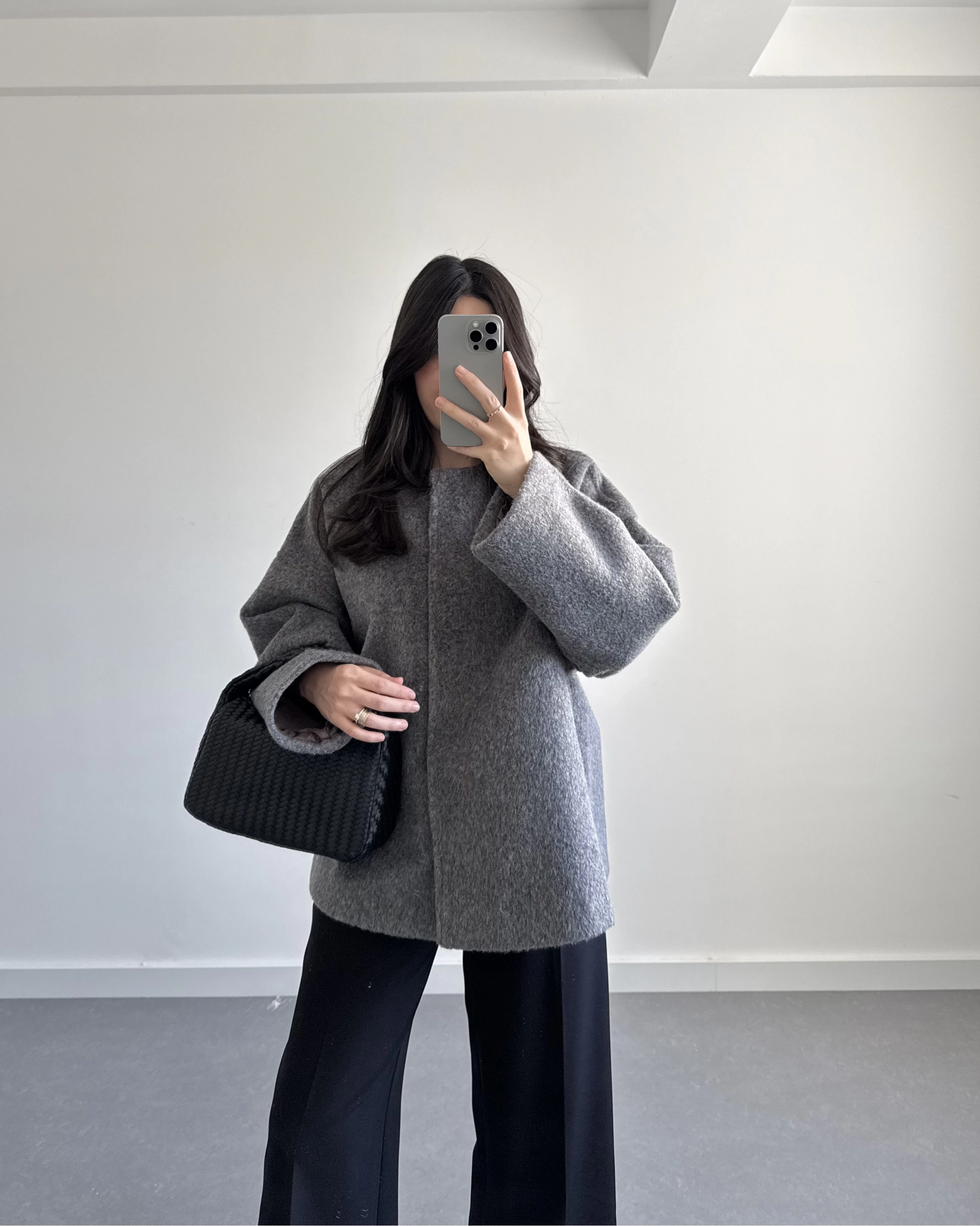 PREMİUM OVERSİZE KAŞE KABAN ANTRASİT