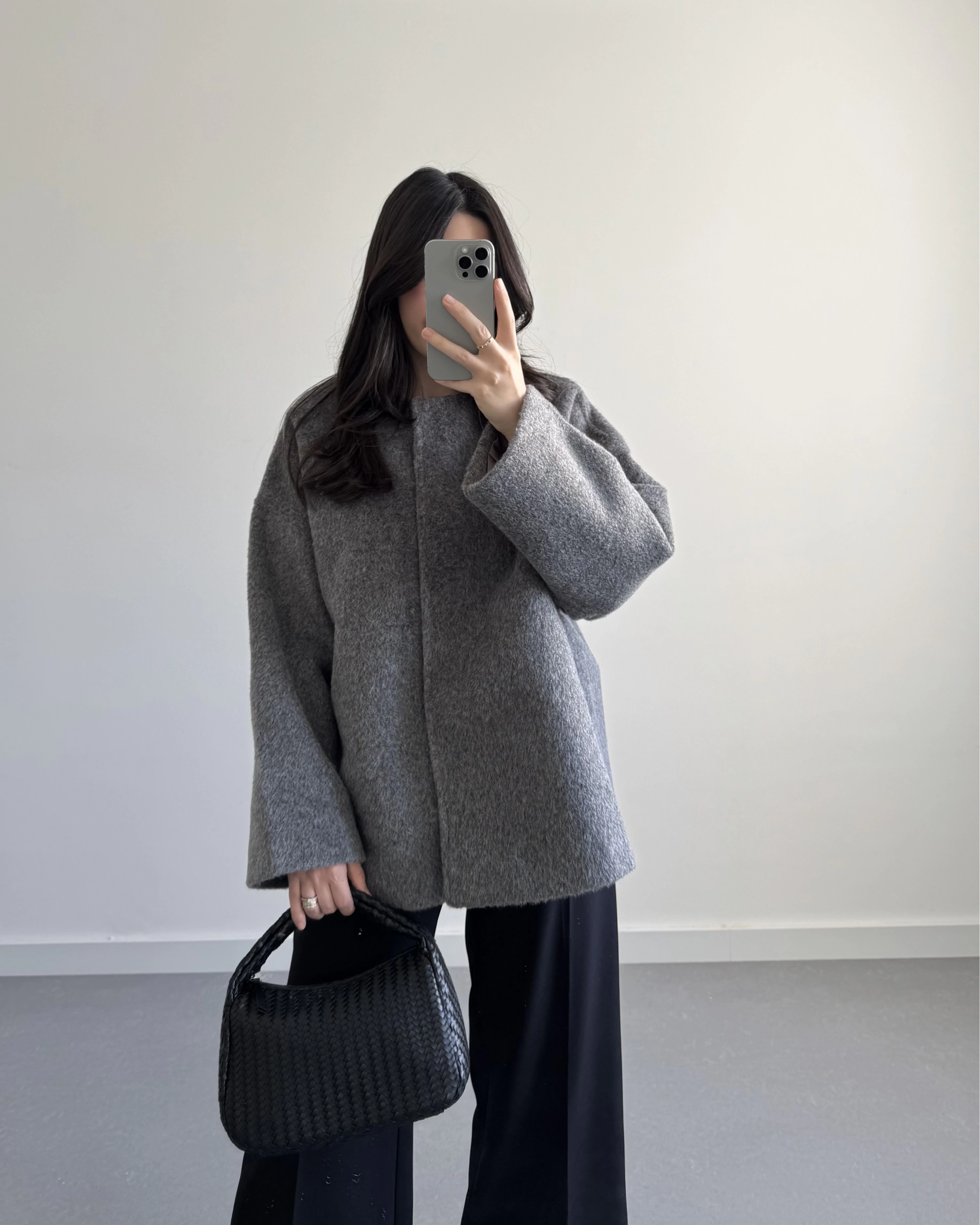 PREMİUM OVERSİZE KAŞE KABAN ANTRASİT