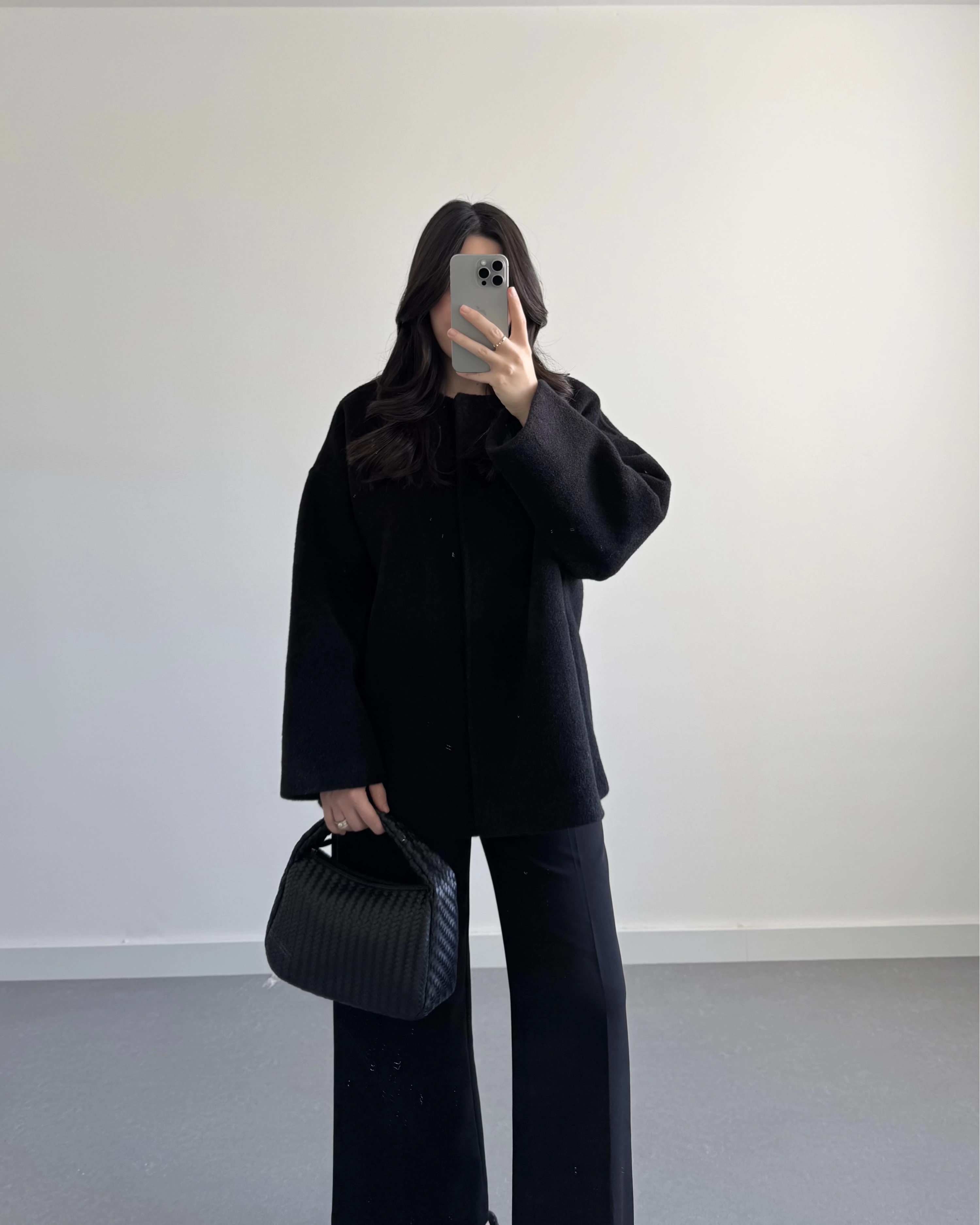 PREMİUM OVERSİZE KAŞE KABAN SİYAH