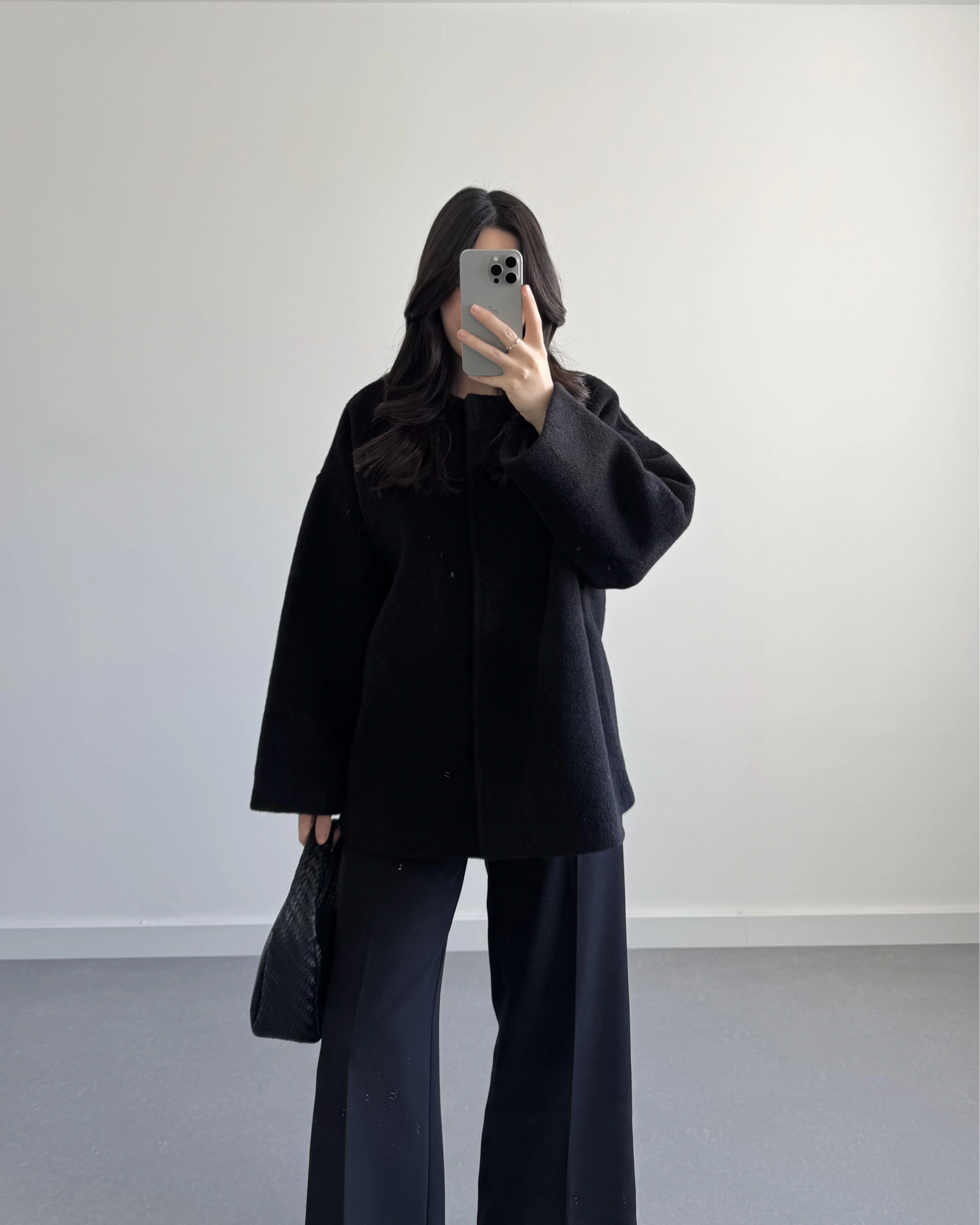 PREMİUM OVERSİZE KAŞE KABAN SİYAH