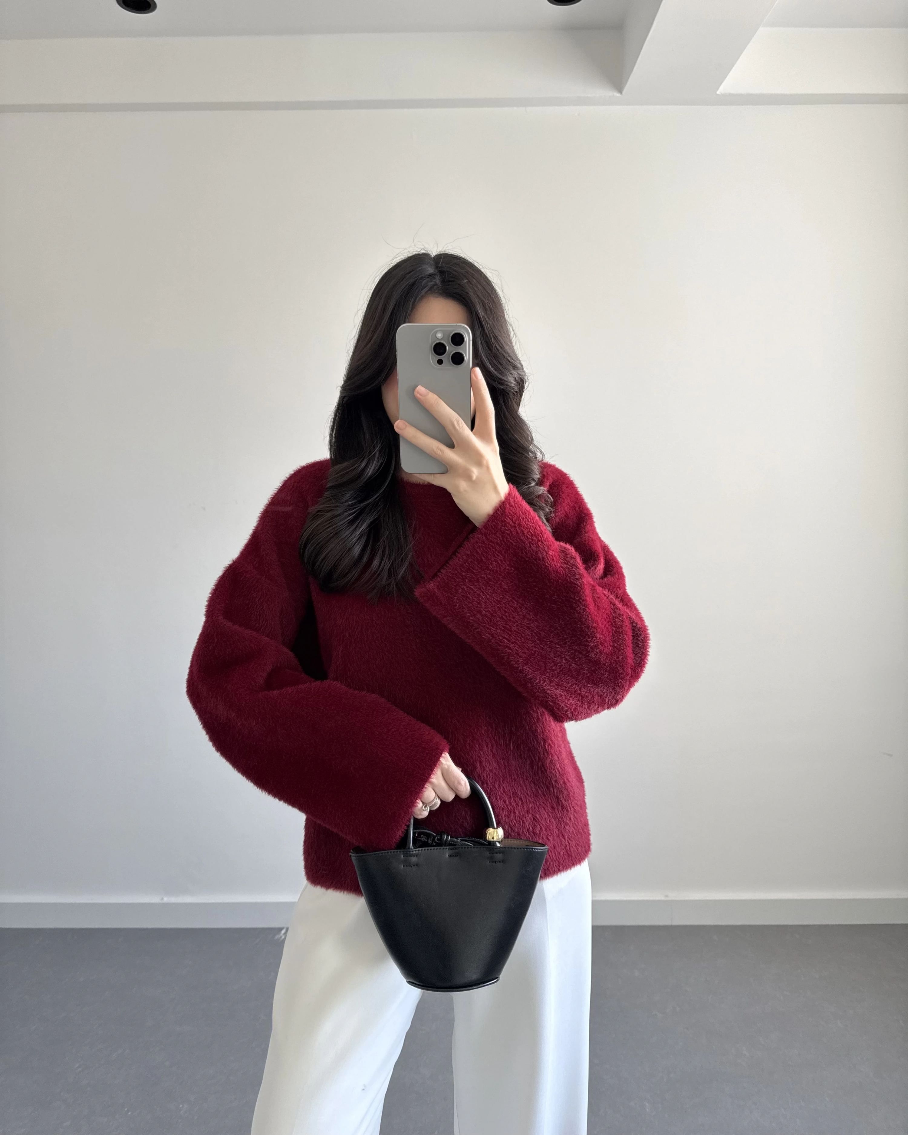 SAKALLI YUMOŞ KAZAK BORDO