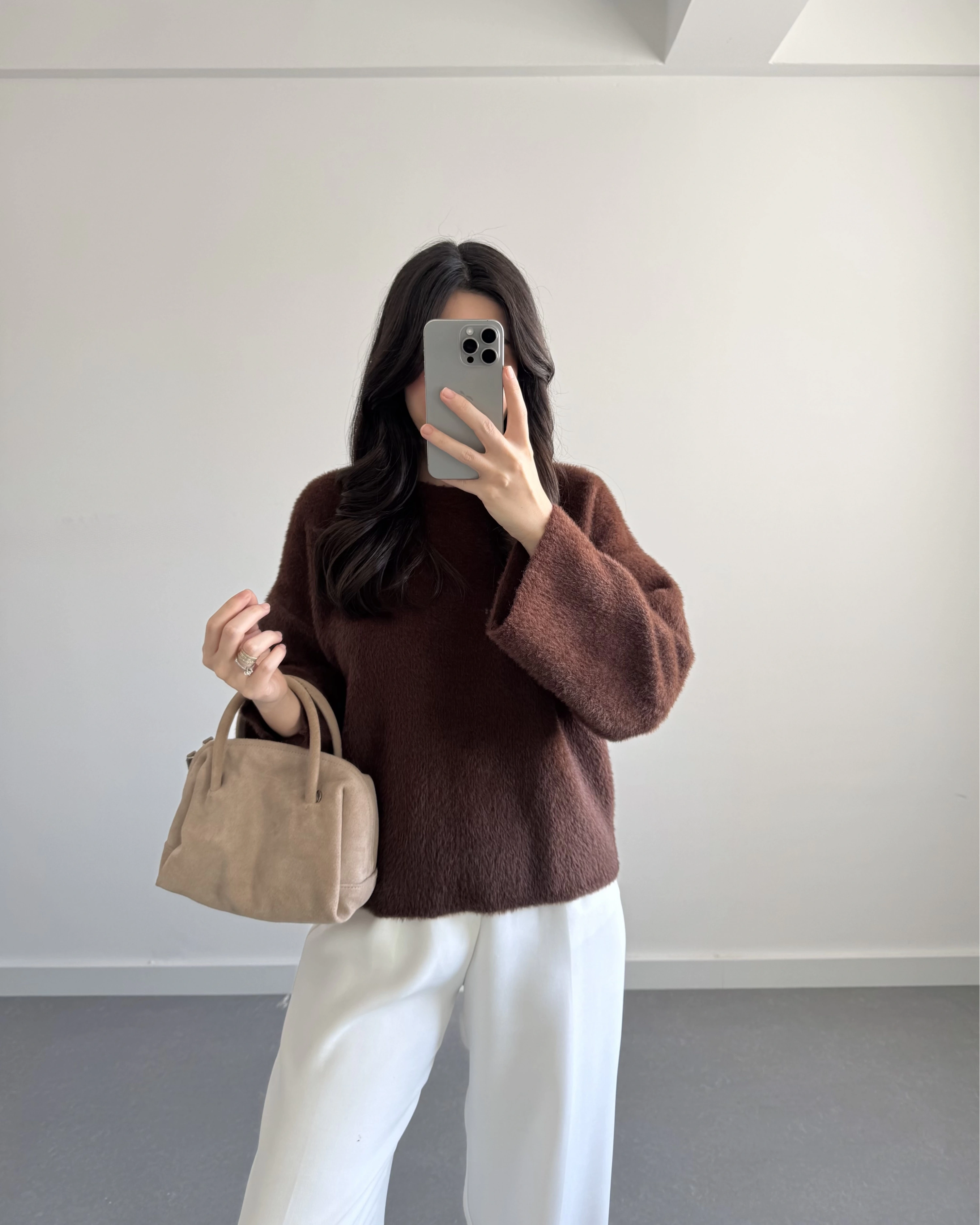 SAKALLI YUMOŞ KAZAK KAHVE