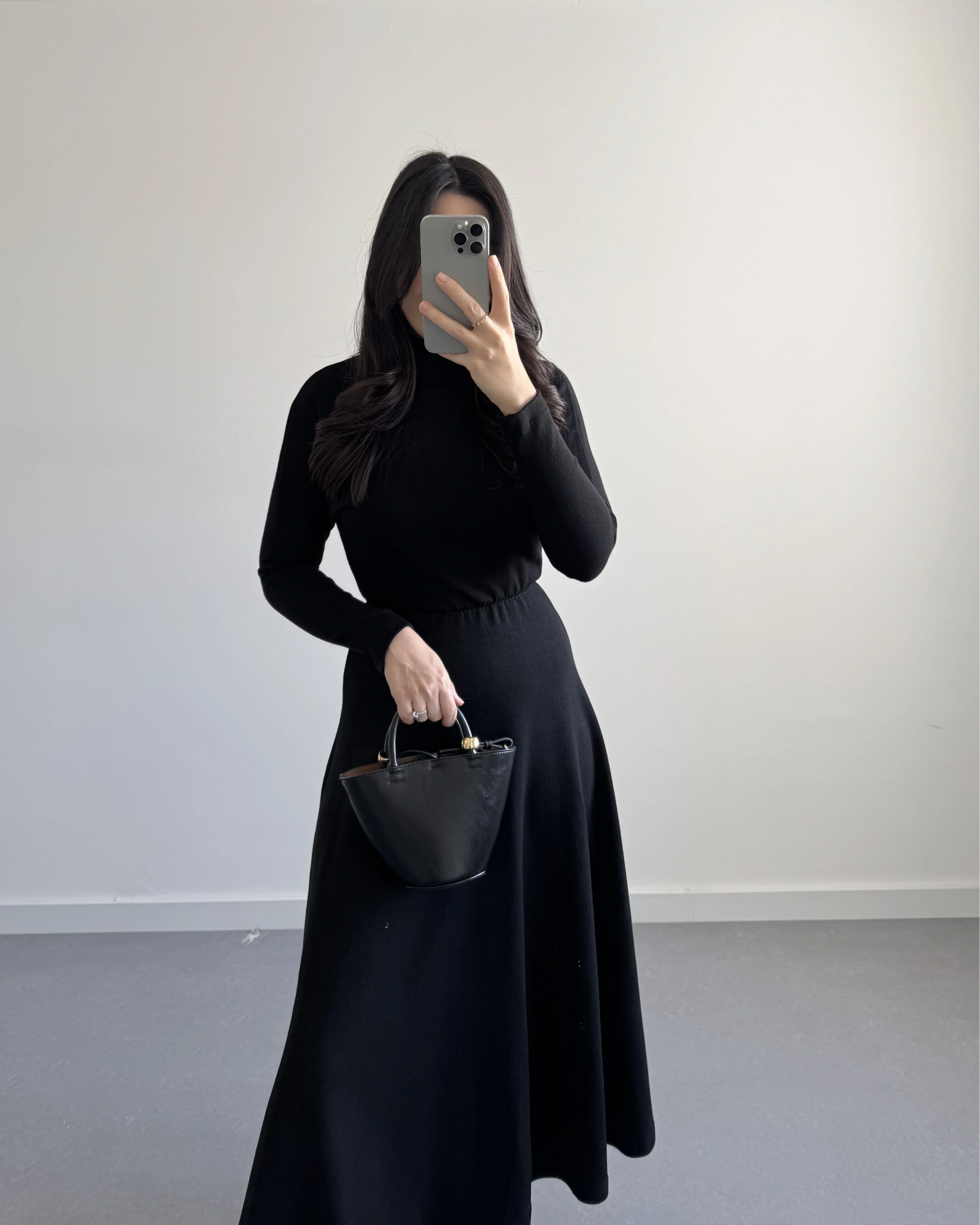 SİYAH BASİC TRİKO ELBİSE